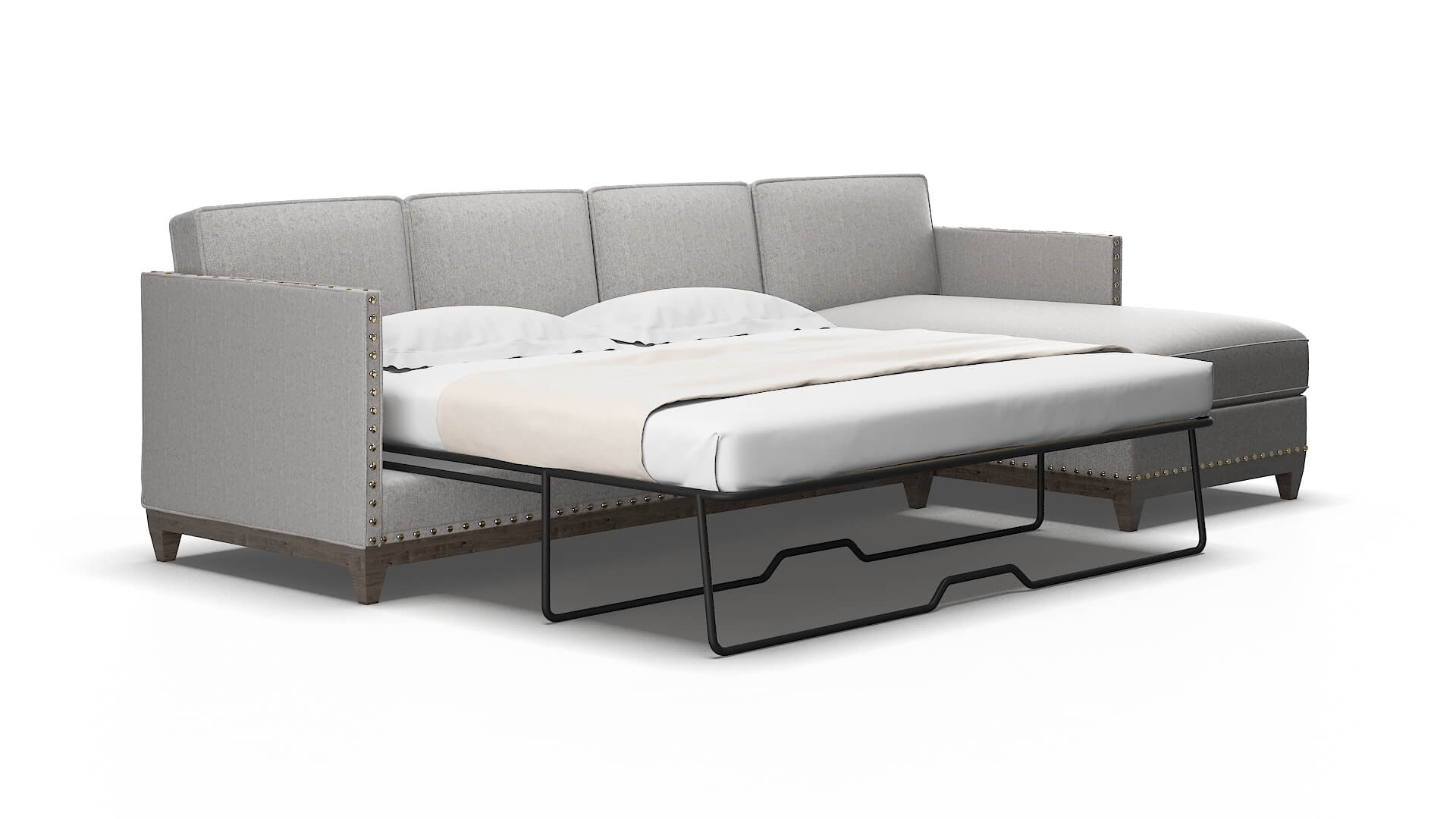 Florence Sasha Silver Panel Sleeper espresso legs 2