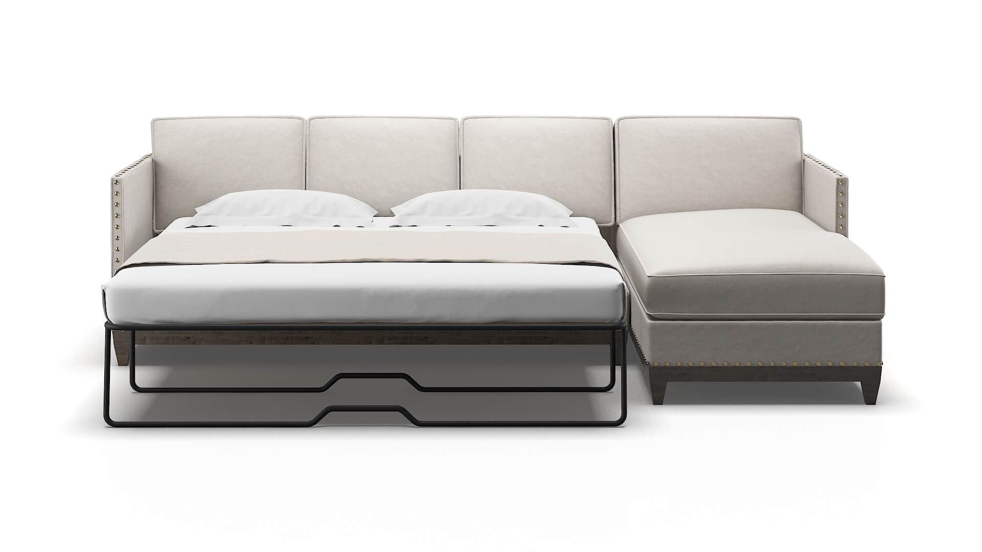 Florence Suave Dove Panel Sleeper Espresso legs 1