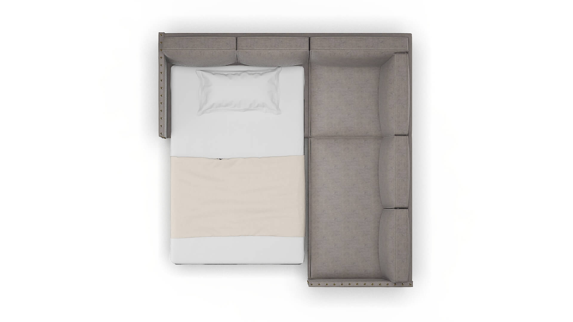 Florence Suave Slate Sectional Sleeper Espresso legs 3