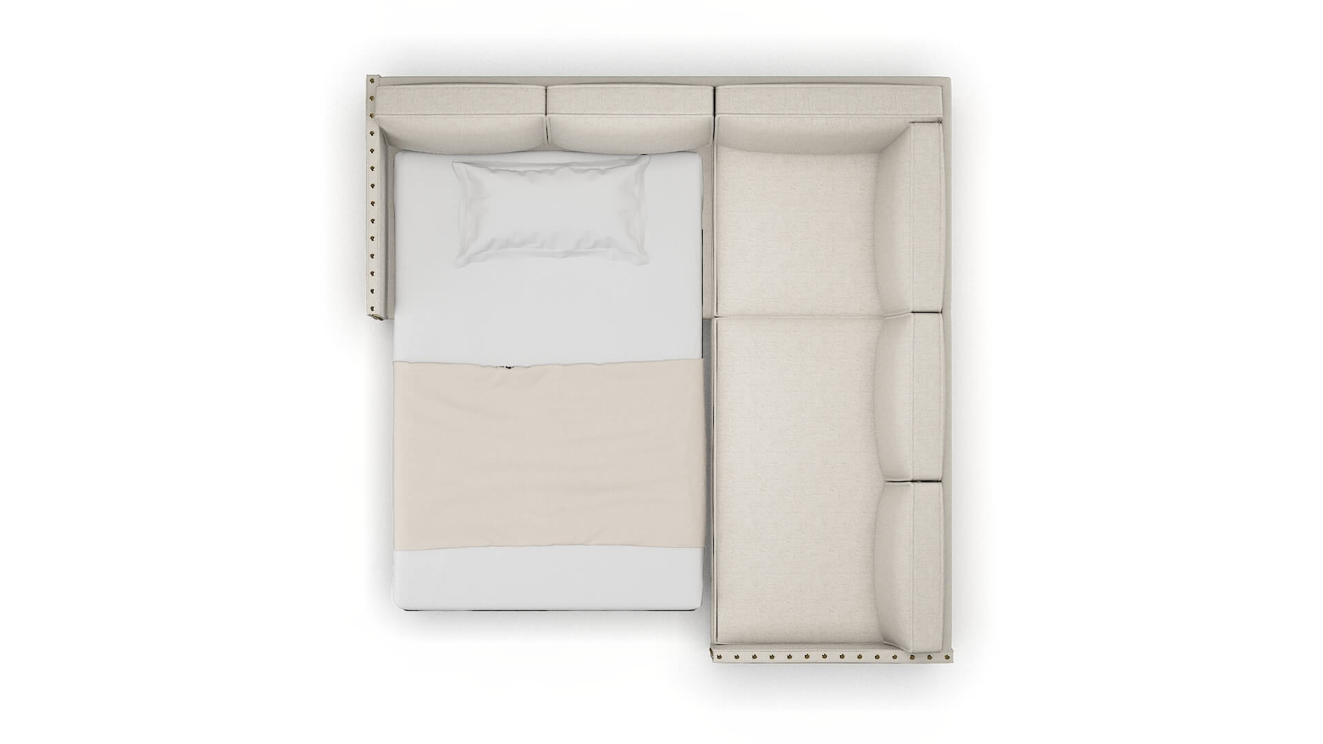 Florence Terrain Natural Sectional Sleeper Espresso legs 3