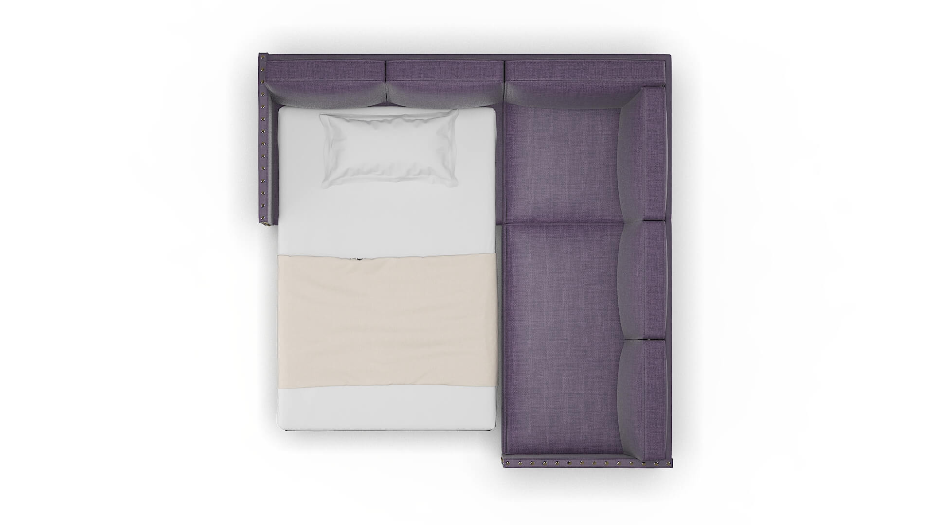 Florence Tess Blackberry Sectional Sleeper Espresso legs 3