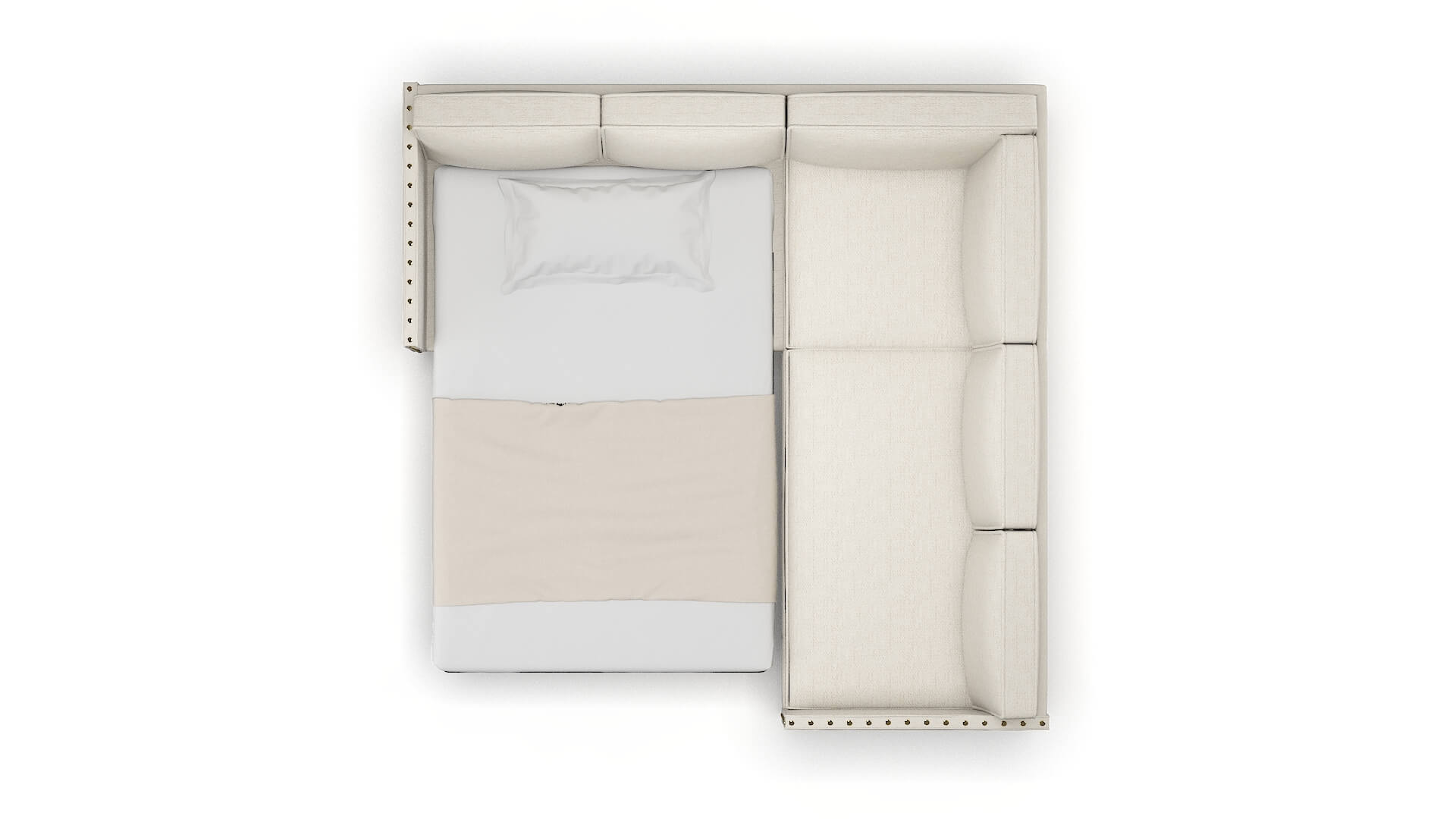 Florence Venus Cream Sectional Sleeper Espresso legs 3