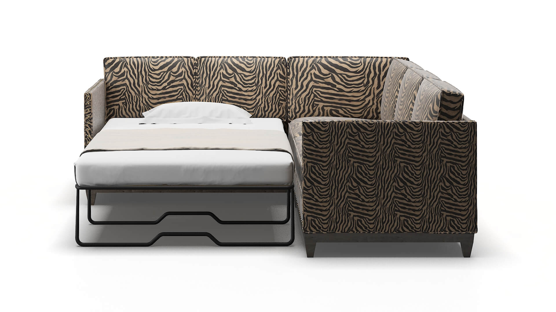 Florence Zambia Coffee Sectional Sleeper Espresso legs 1