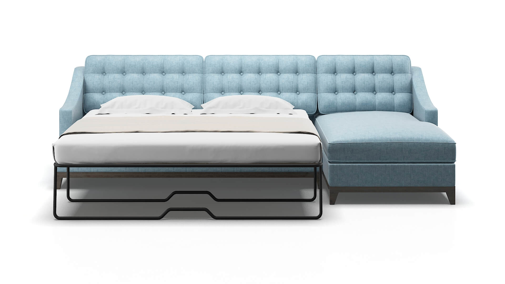 Geneva Atlas Turquoise Panel Sleeper Espresso legs 1