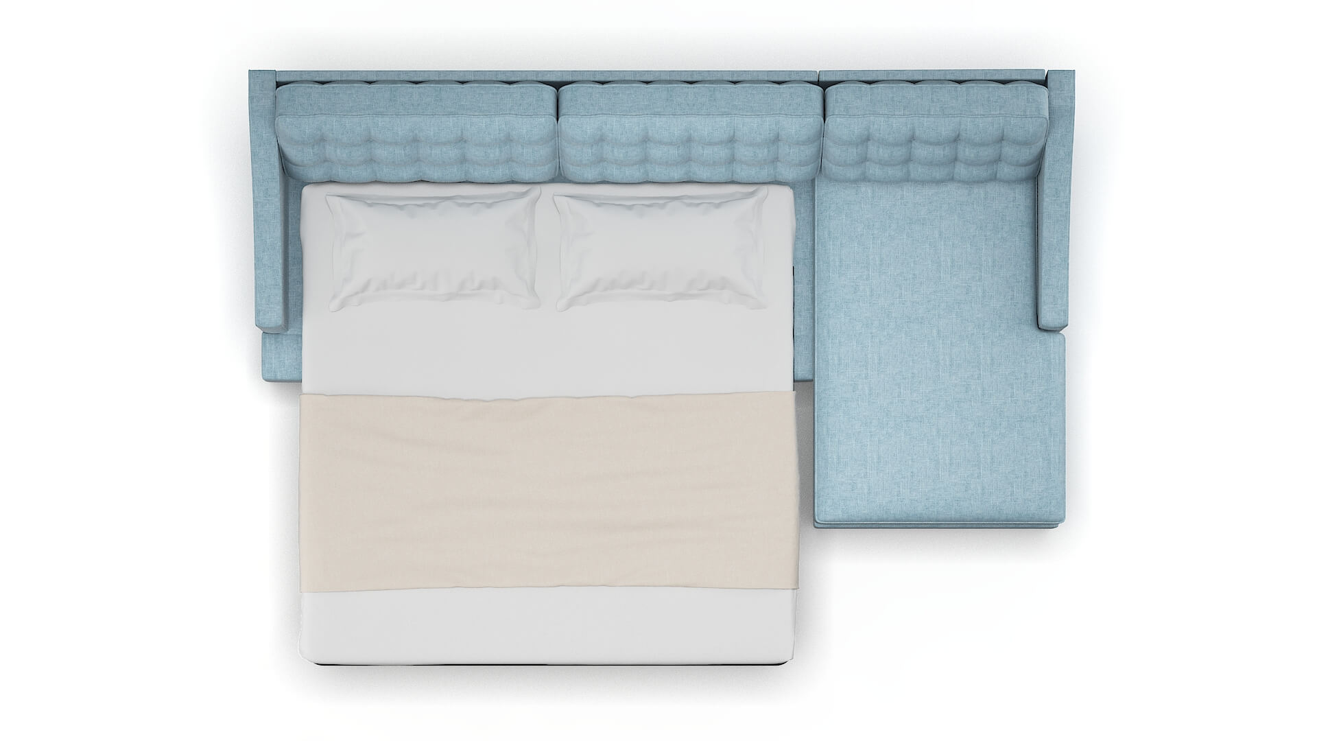 Geneva Atlas Turquoise Panel Sleeper Espresso legs 3