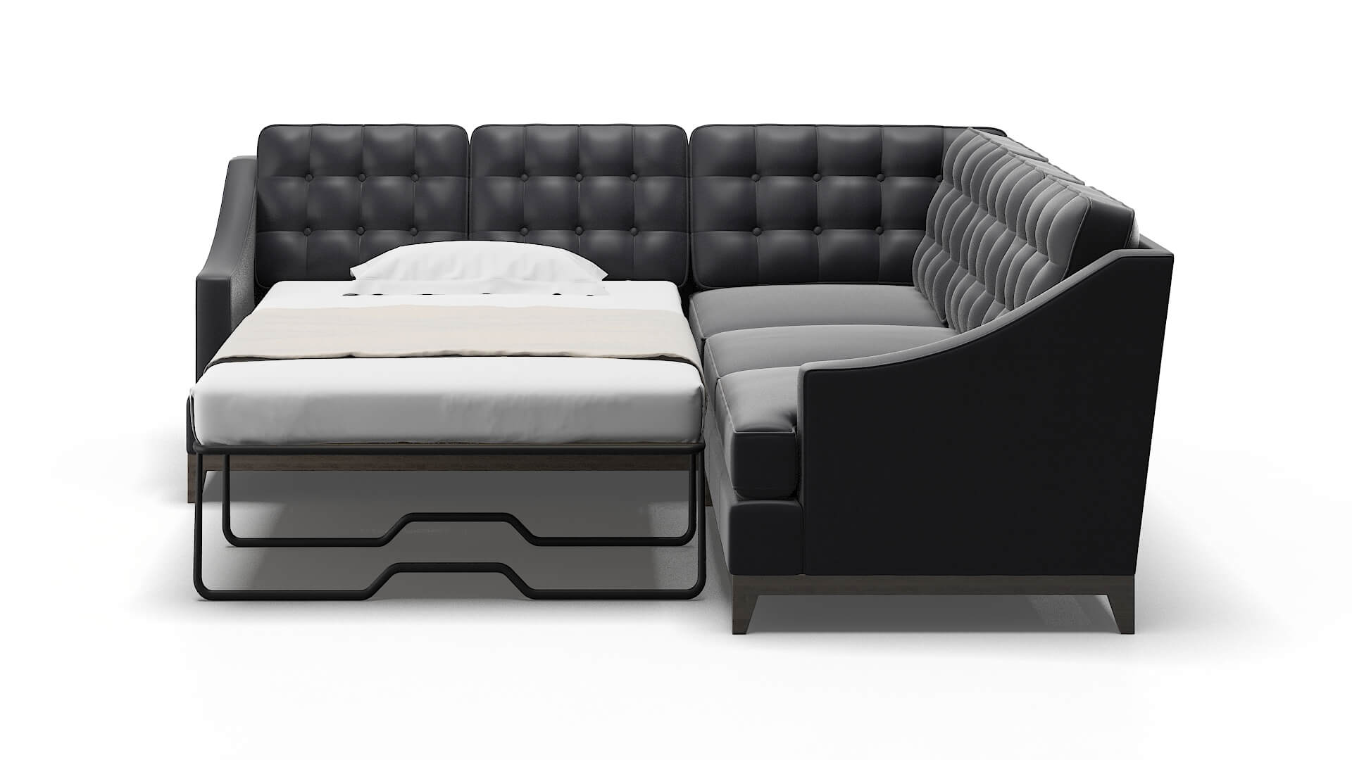 Geneva Atlas_plz Navy Sectional Sleeper Espresso legs 1
