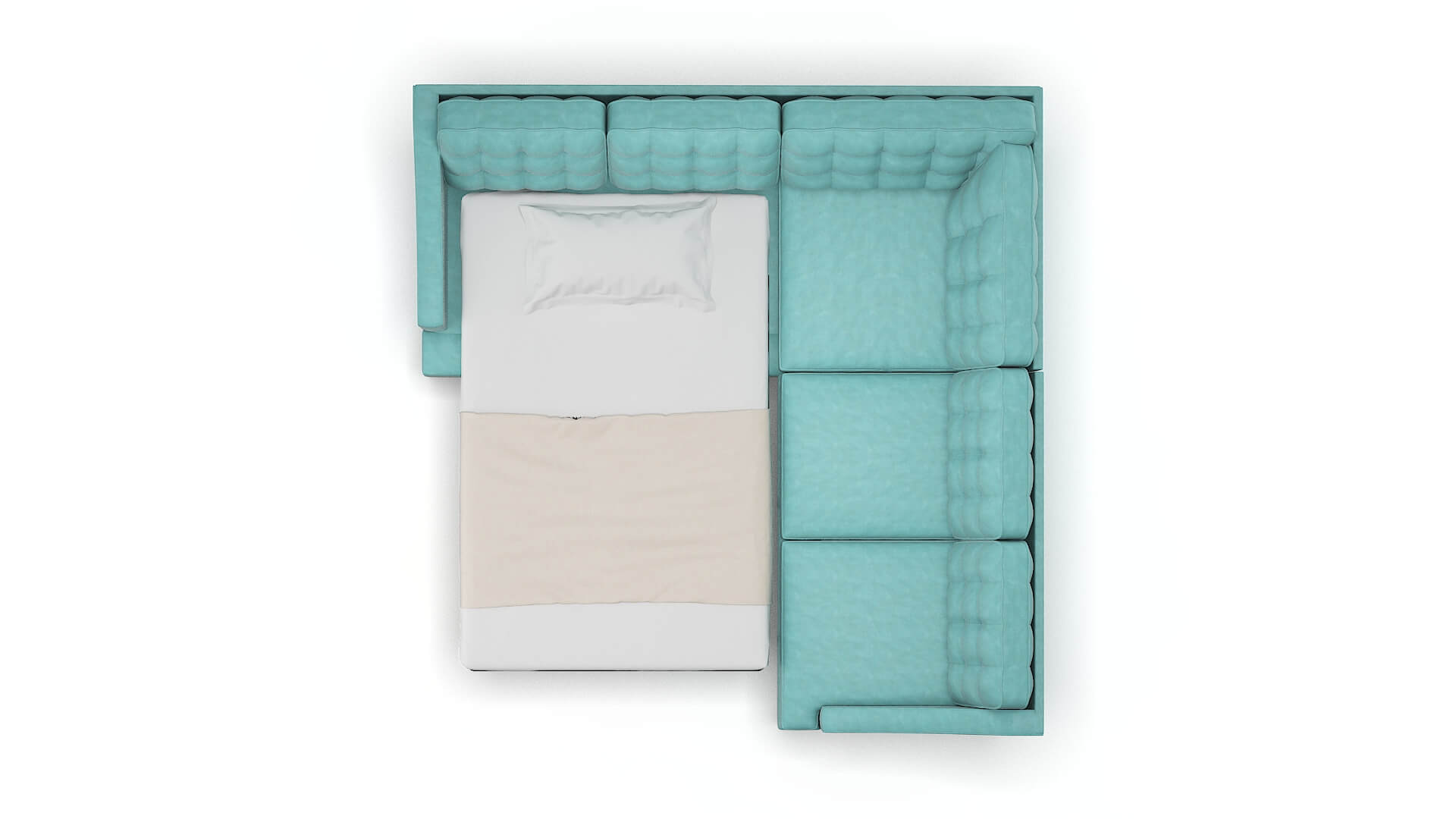 Geneva Avalon_hp Aqua Sectional Sleeper Espresso legs 3