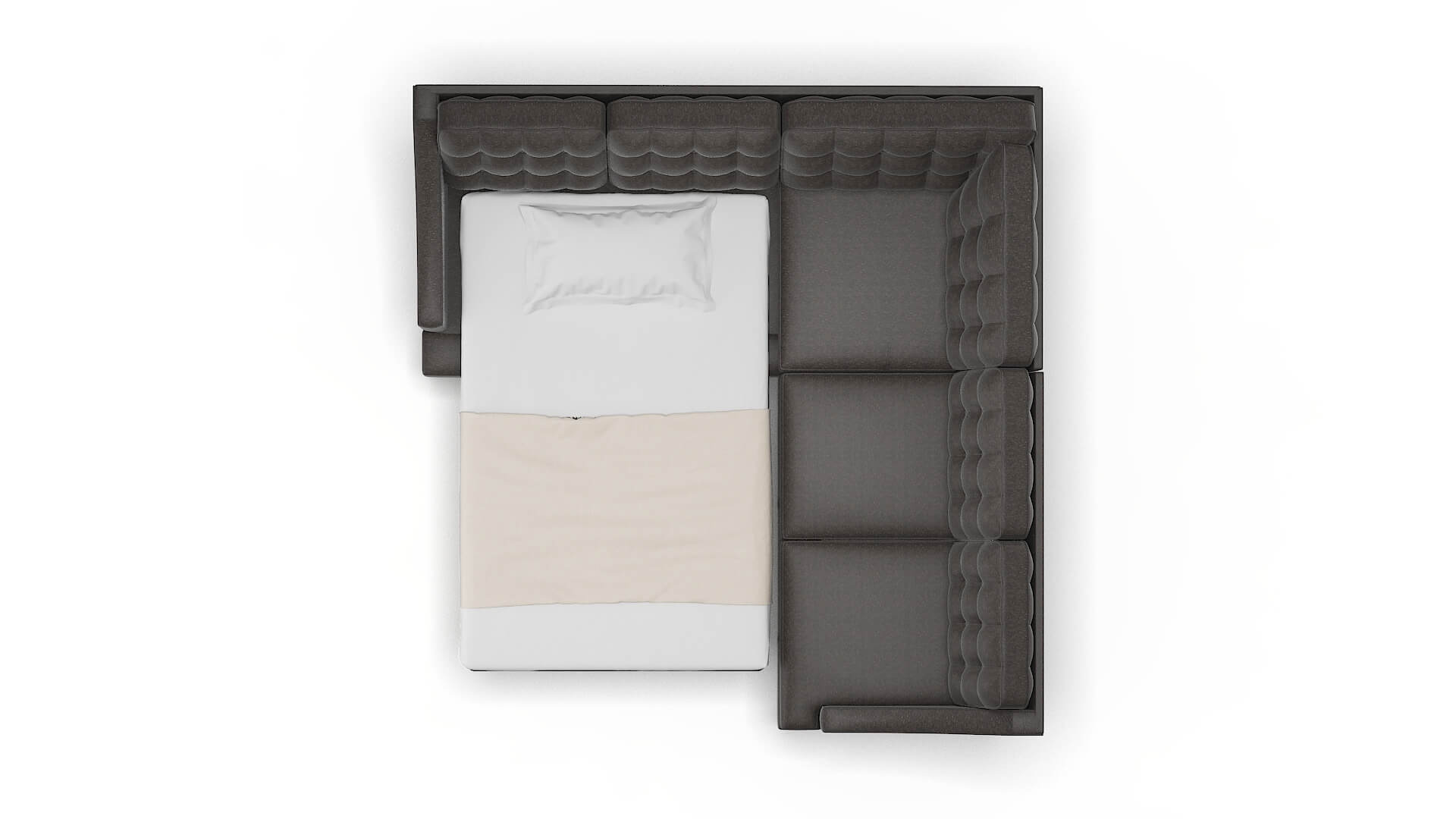 Geneva Avenger Denim Sectional Sleeper Espresso legs 3