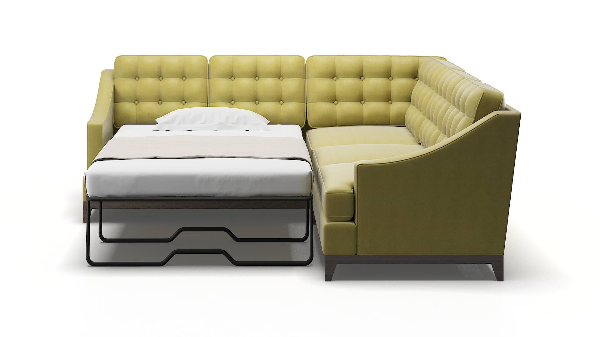 Geneva Bella Apple Sectional Sleeper Espresso legs 1