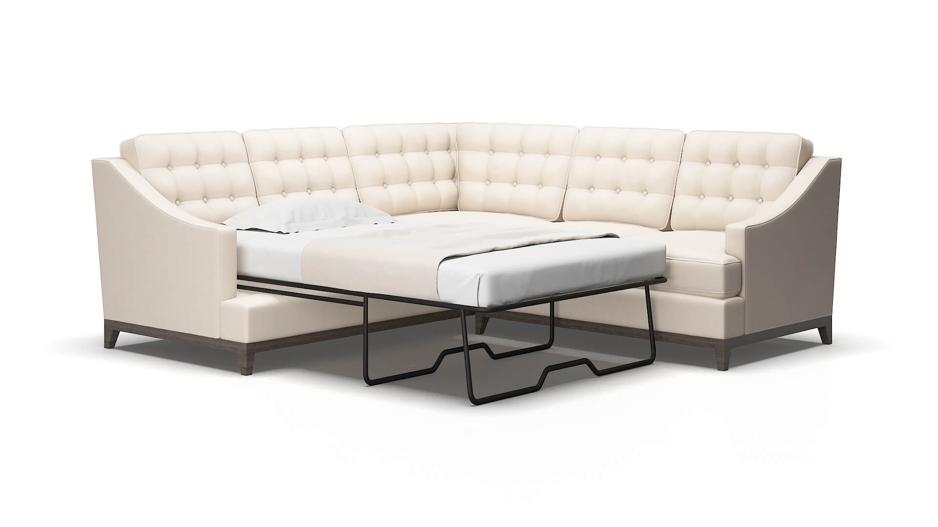 Geneva Bella buckwheat Sectional sleeper Espresso Legs  2
