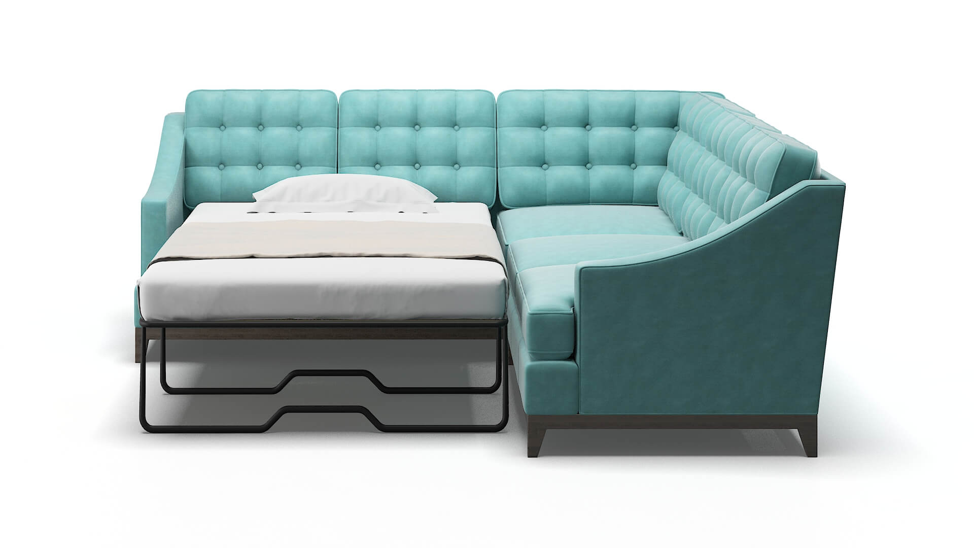 Geneva Bella Caribbean Sectional Sleeper Espresso legs 1