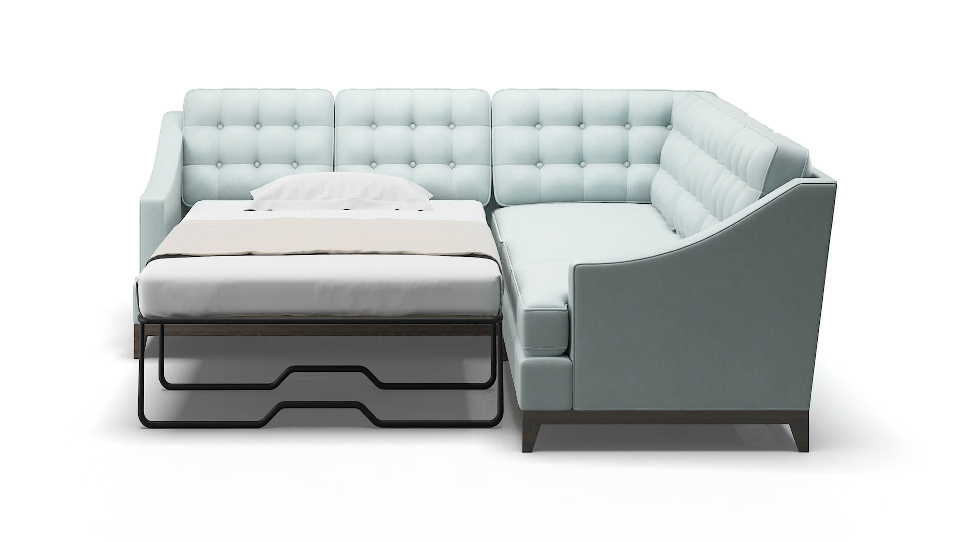 Geneva Bella Skylight Sectional Sleeper Espresso legs 1