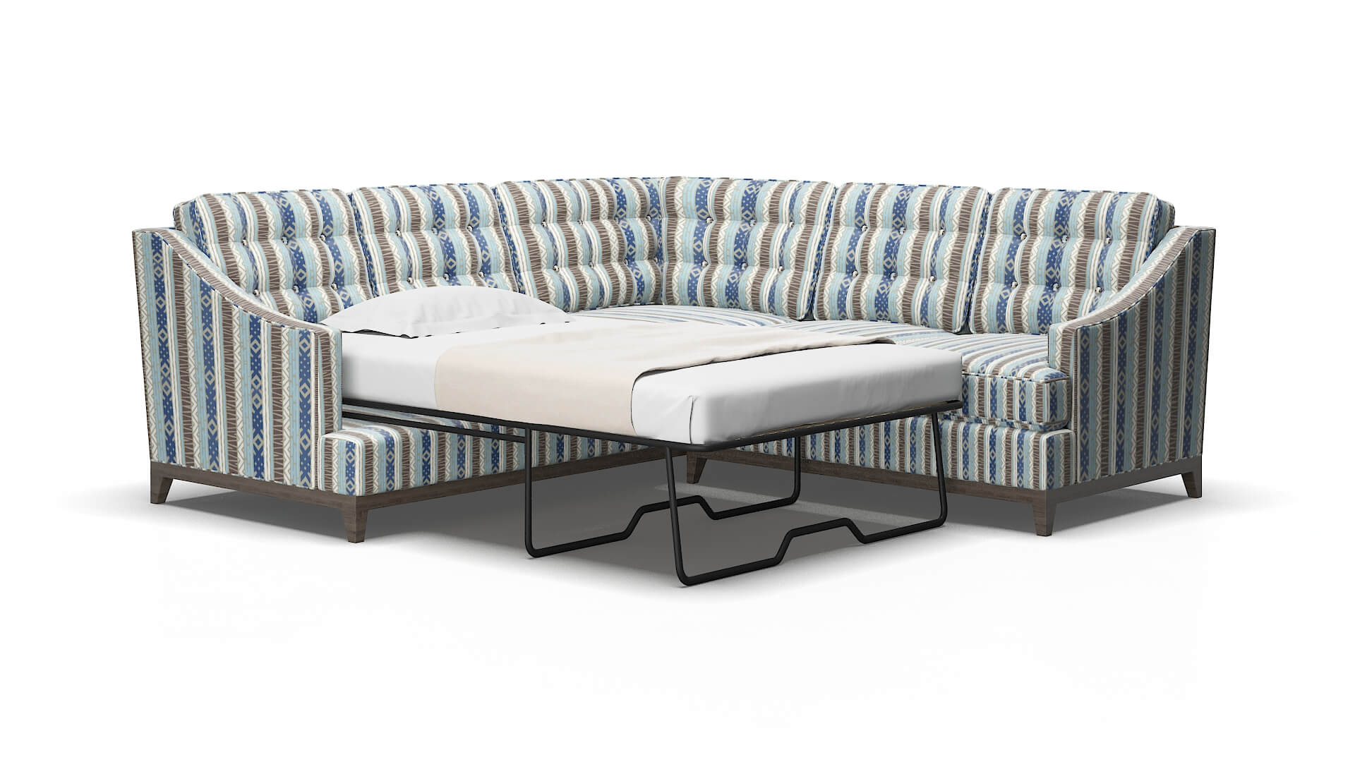 Geneva Bodhi indigo Sectional sleeper Espresso Legs  2