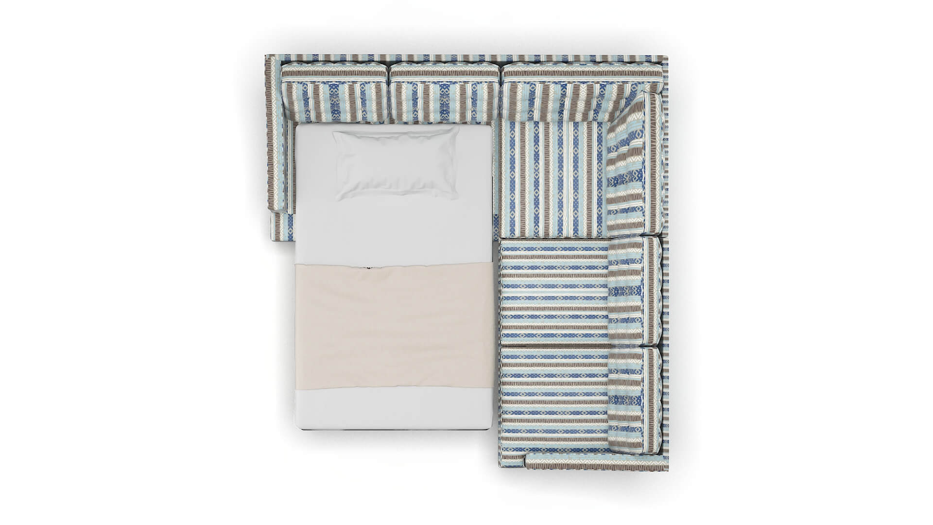 Geneva Bodhi Indigo Sectional Sleeper Espresso legs 3