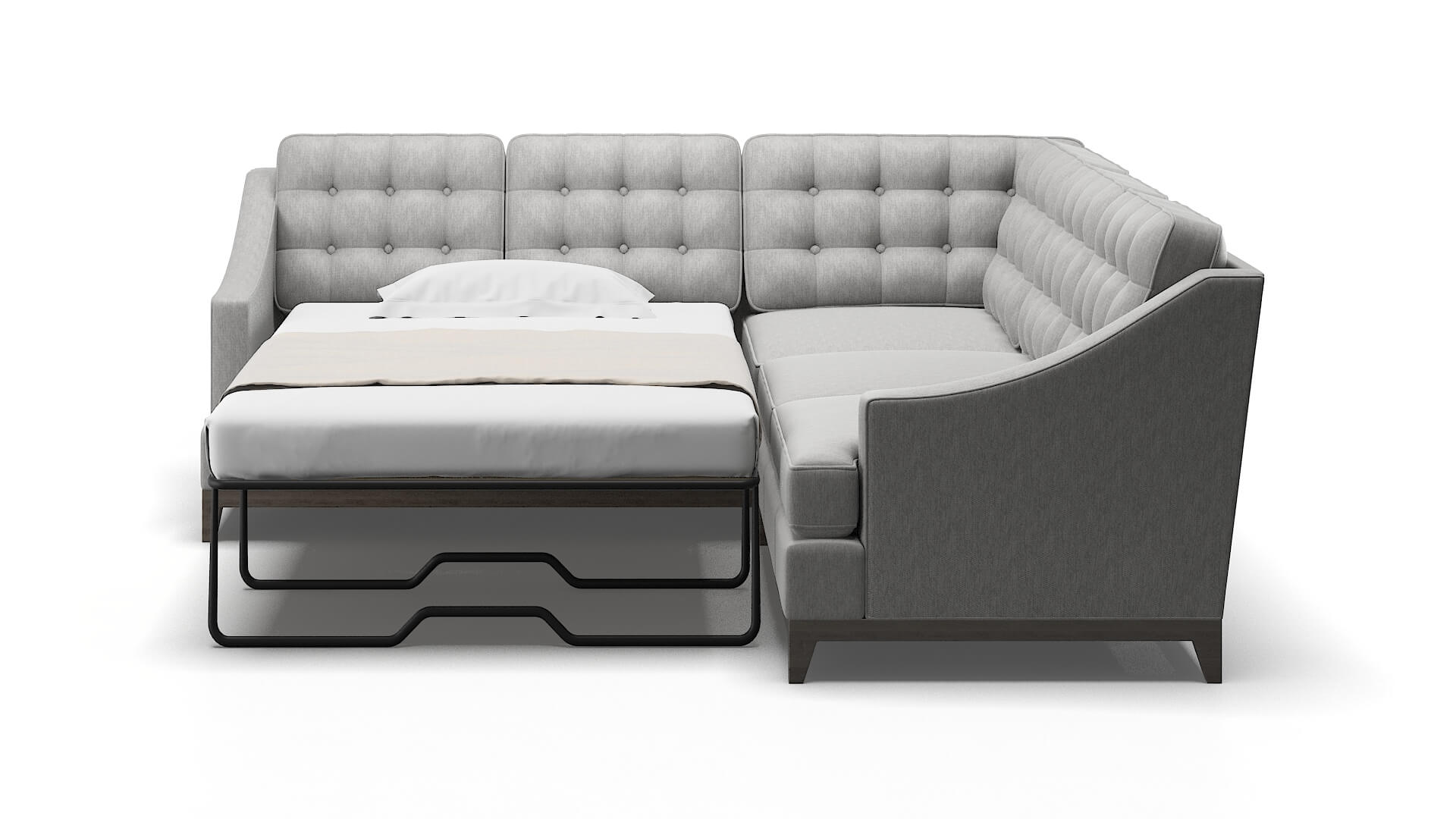 Geneva Bungalow Graphite Sectional Sleeper Espresso legs 1