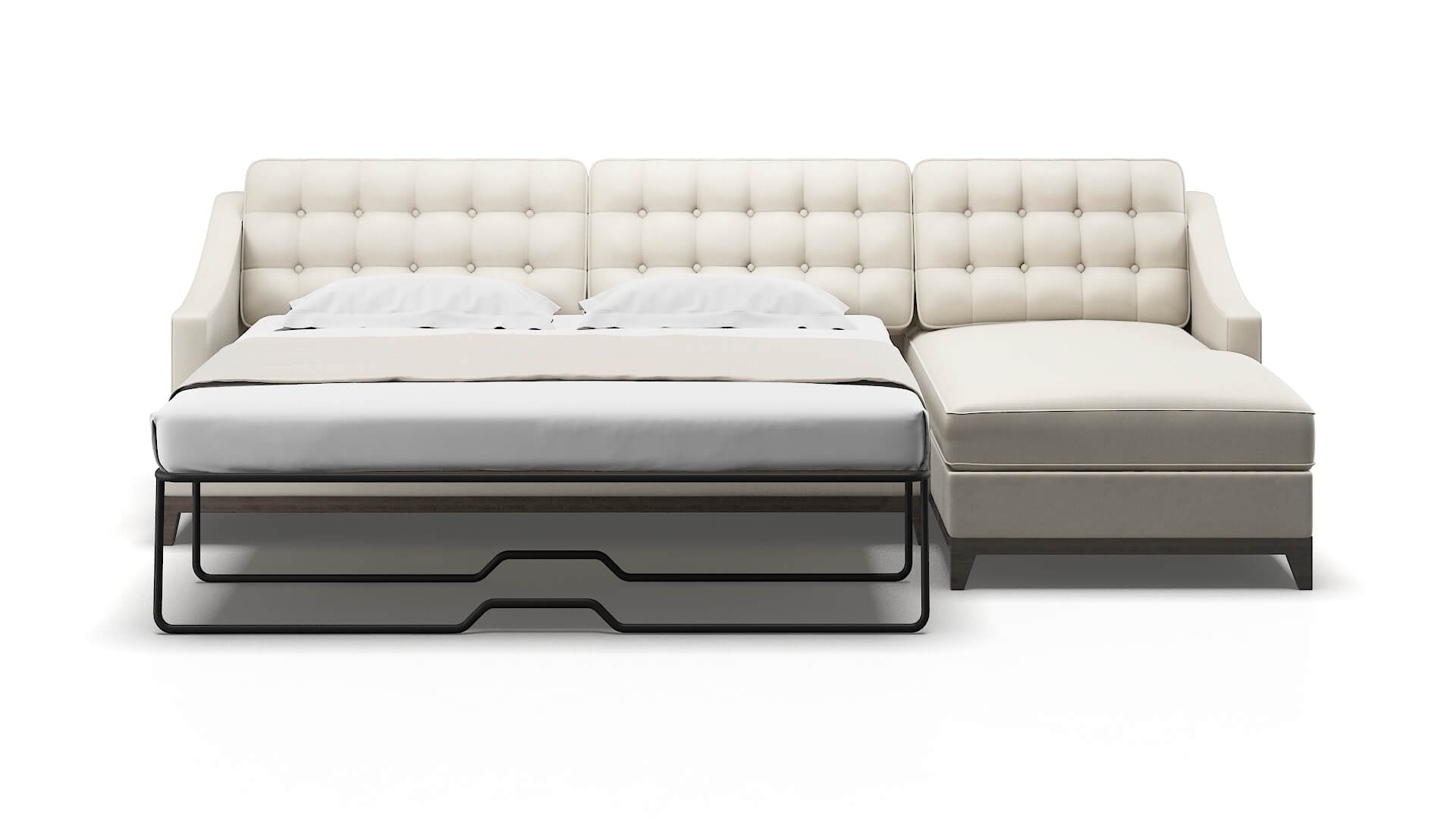 Geneva Bungalow Ivory Panel Sleeper Espresso legs 1