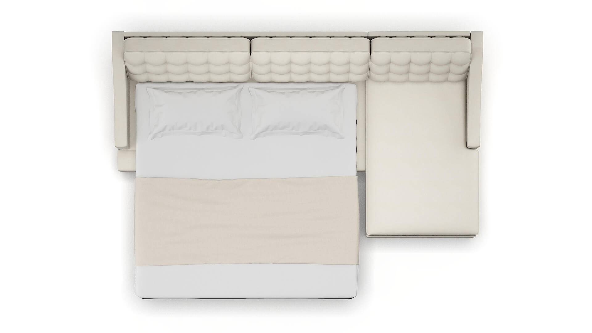 Geneva Bungalow Ivory Panel Sleeper Espresso legs 3