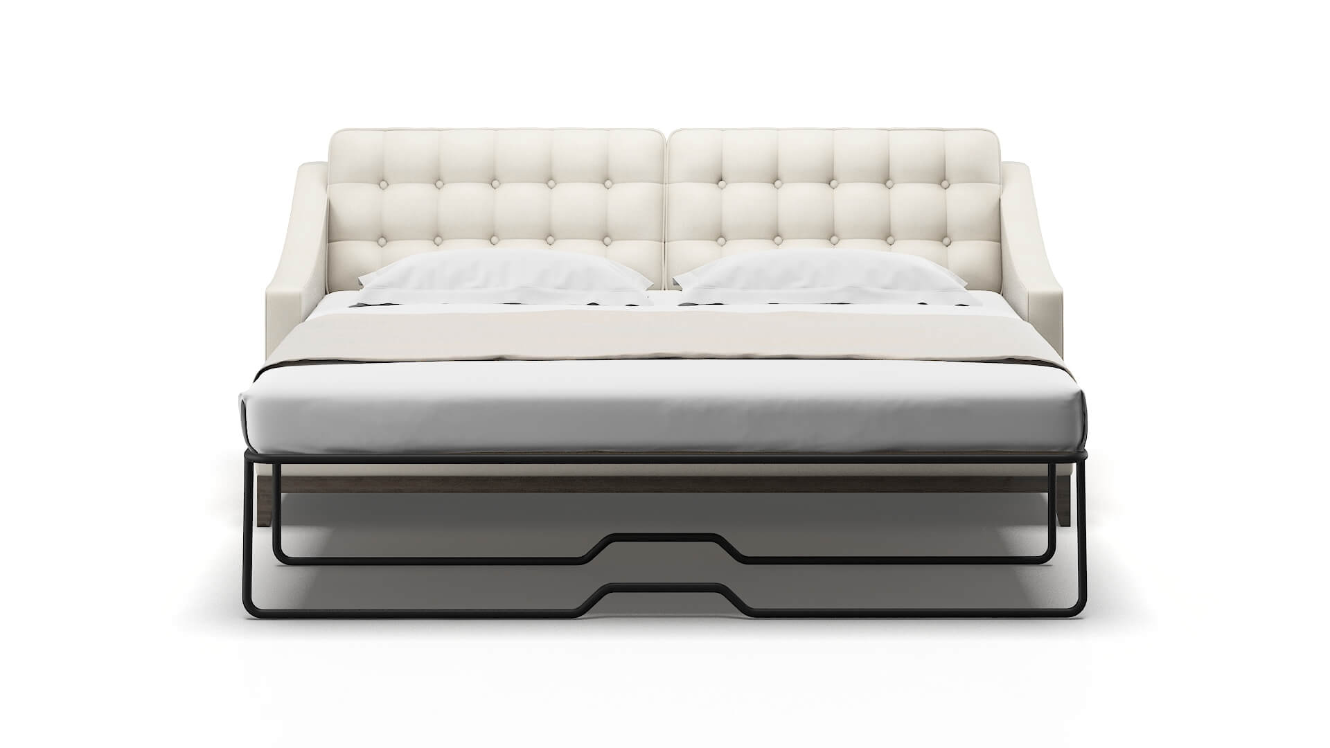 Geneva Bungalow Ivory Sofa Sleeper Espresso legs 1