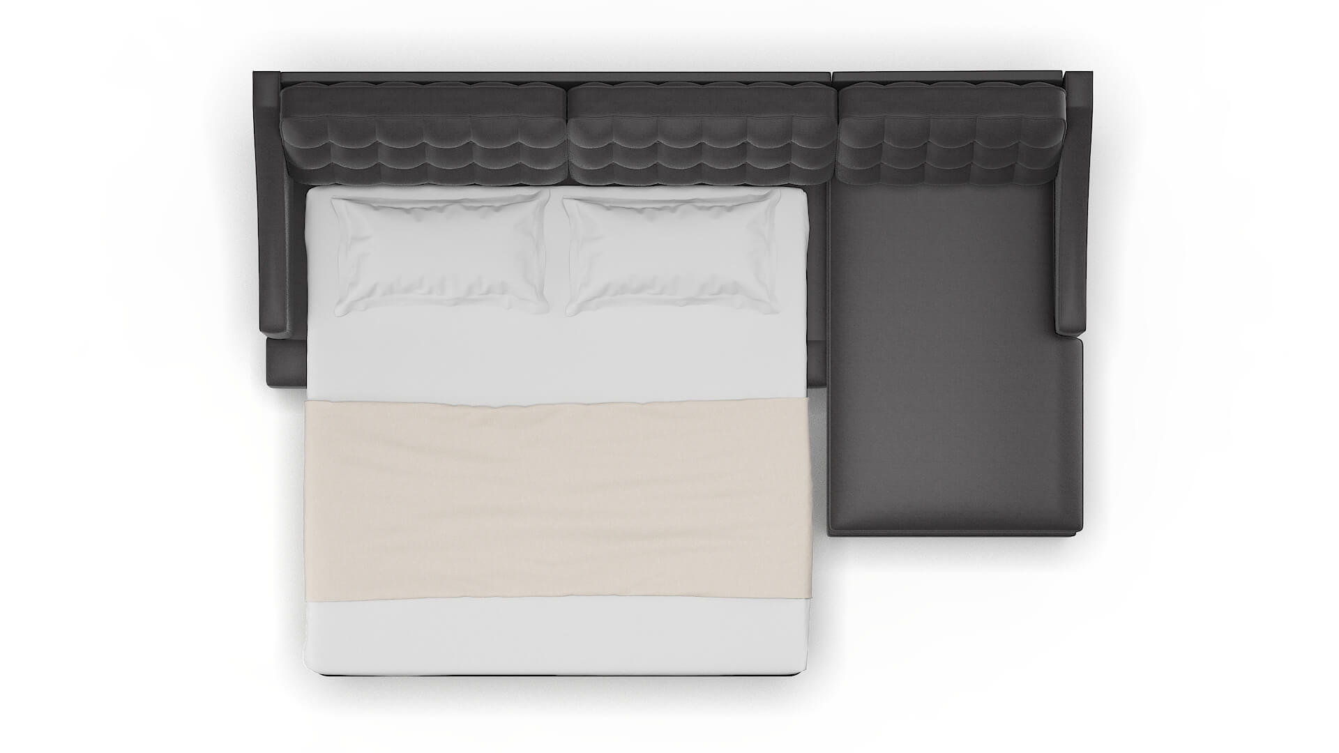 Geneva Catalina Charcoal Panel Sleeper Espresso legs 3