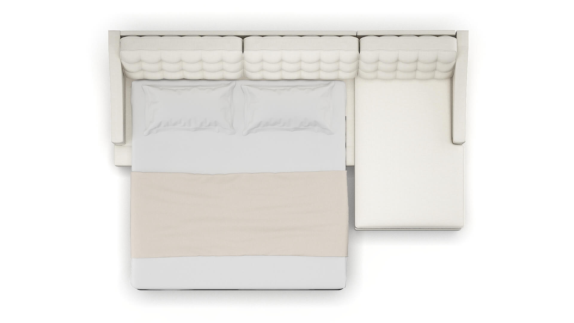Geneva Catalina Ivory Panel Sleeper Espresso legs 3