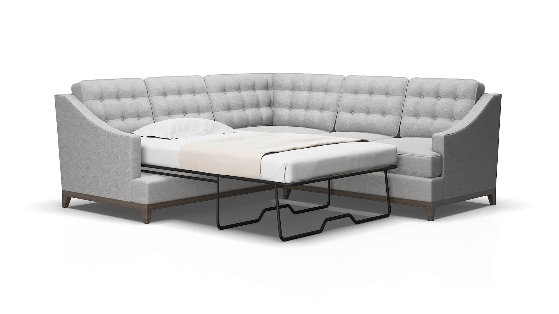 Geneva Catalina silver Sectional sleeper Espresso Legs  2