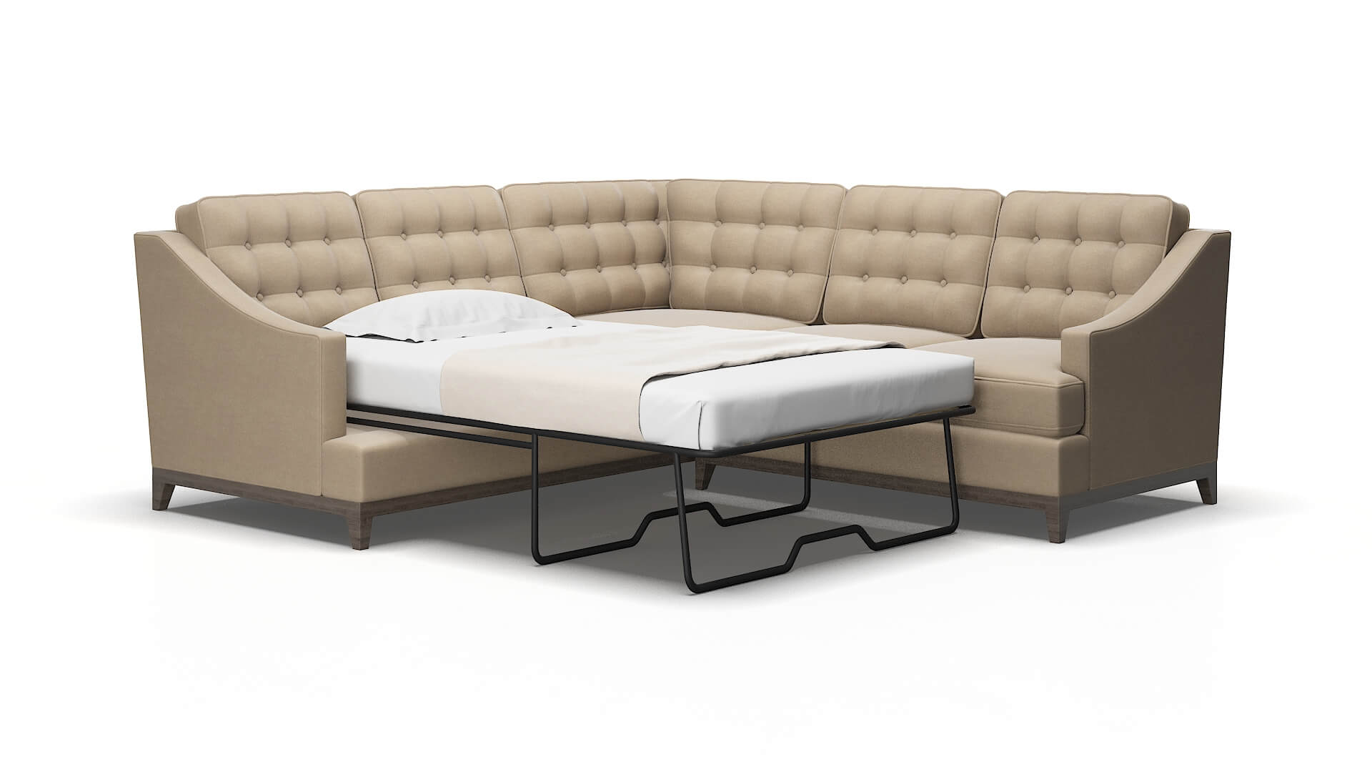 Geneva Chance Platinum Sectional Sleeper Espresso legs 2