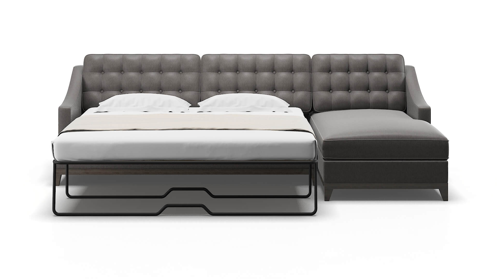 Geneva Cosmo charcoal Panel sleeper Espresso Legs  2