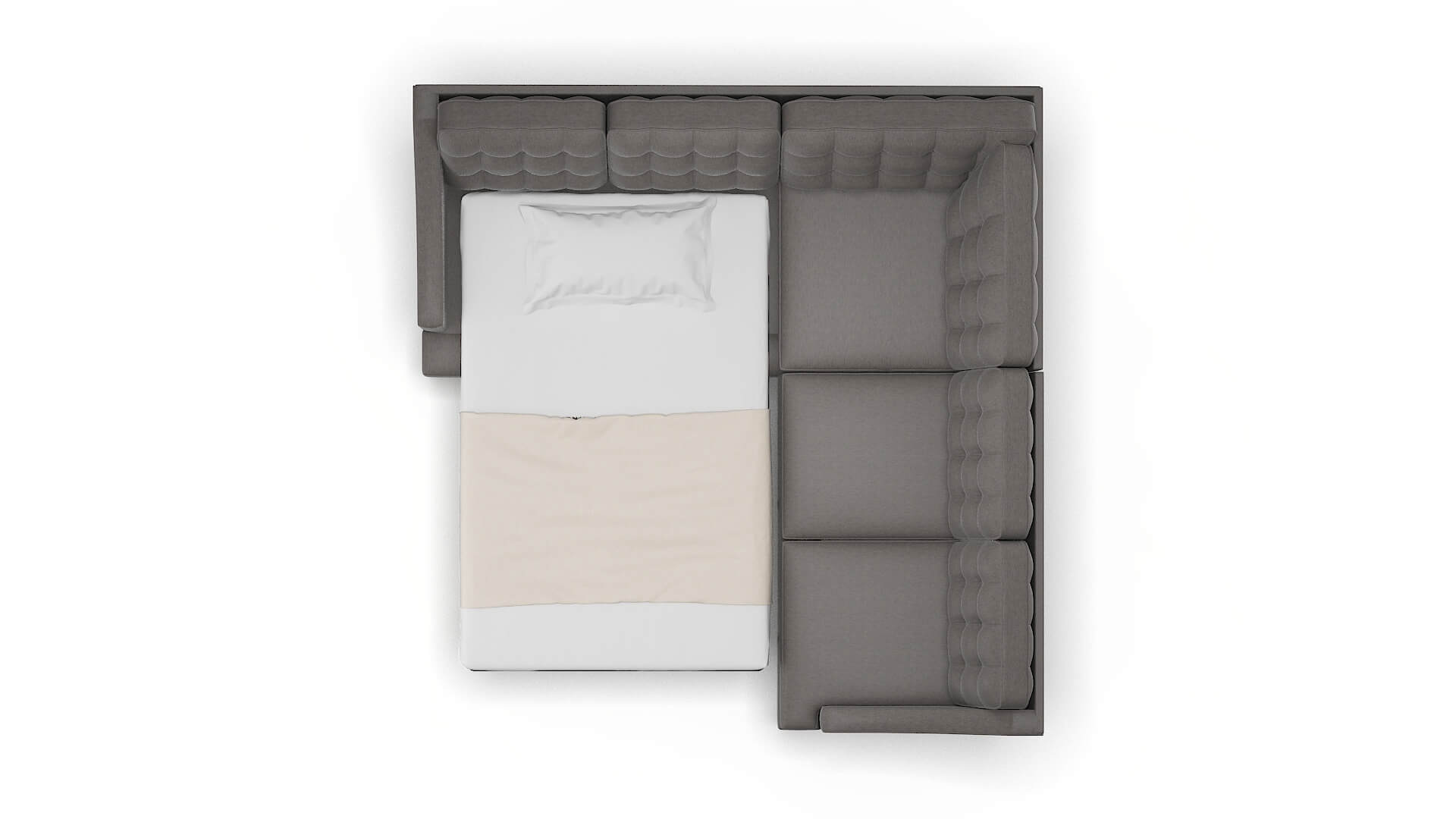 Geneva Cosmo Charcoal Sectional Sleeper Espresso legs 3