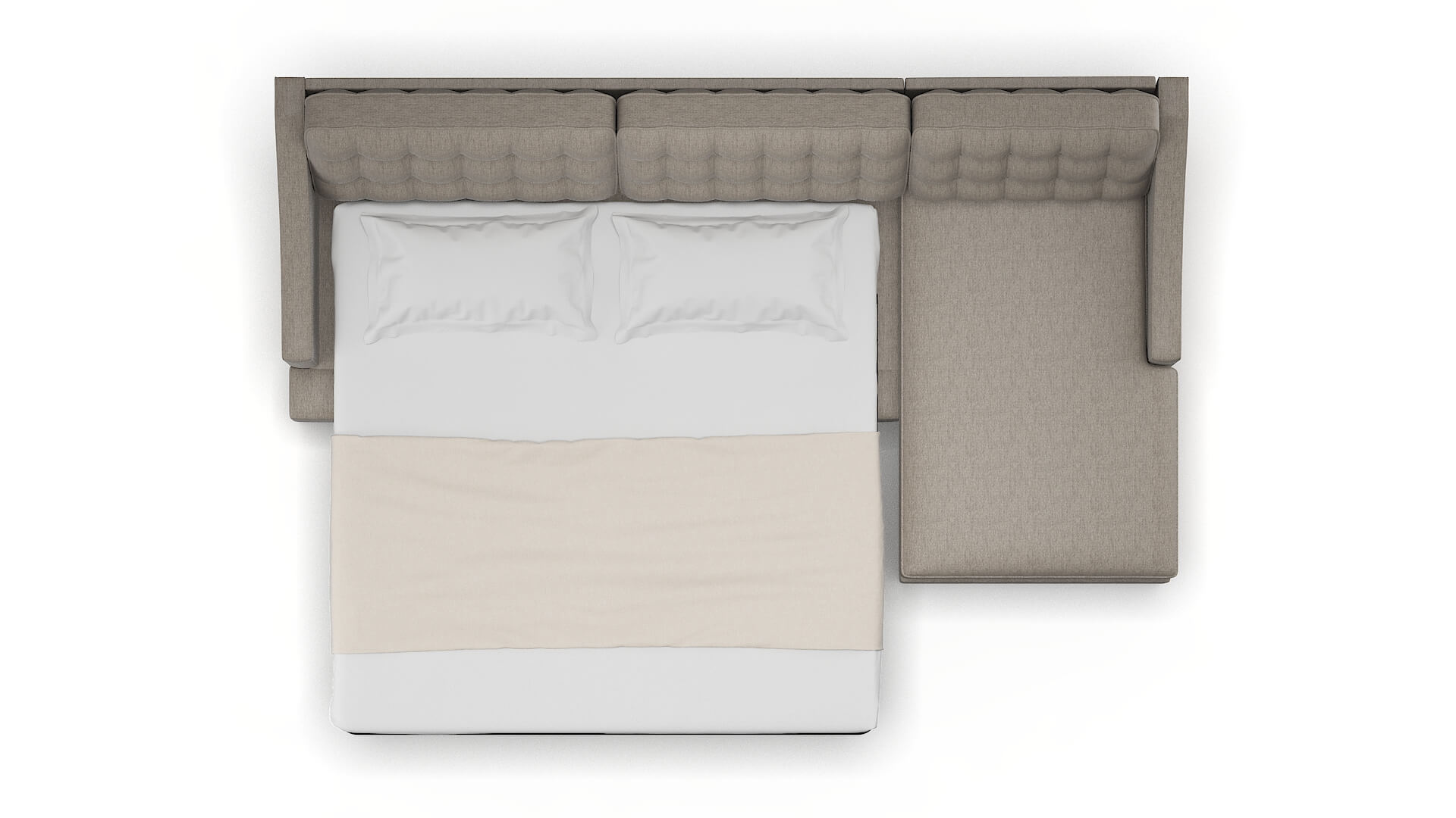 Geneva Cosmo Taupe Panel Sleeper Espresso legs 3