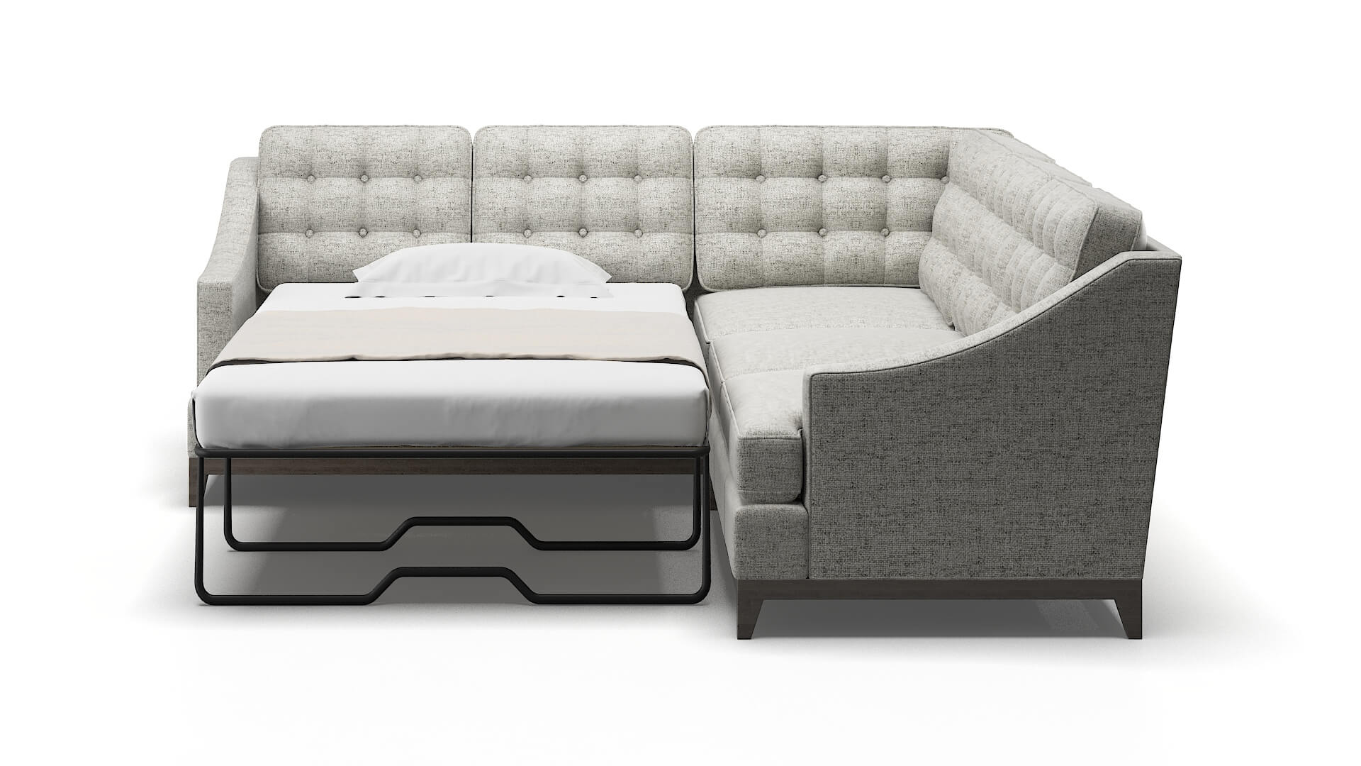 Geneva Derby Ash Sectional Sleeper Espresso legs 1