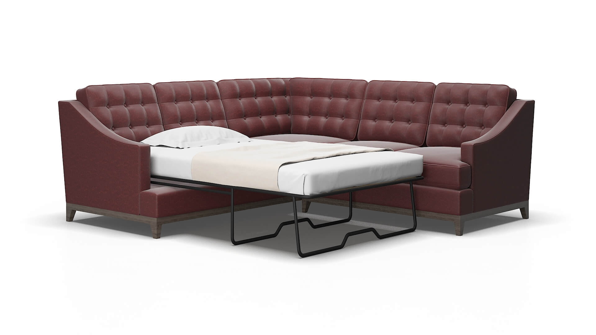 Geneva Derby berry Sectional sleeper Espresso Legs  2