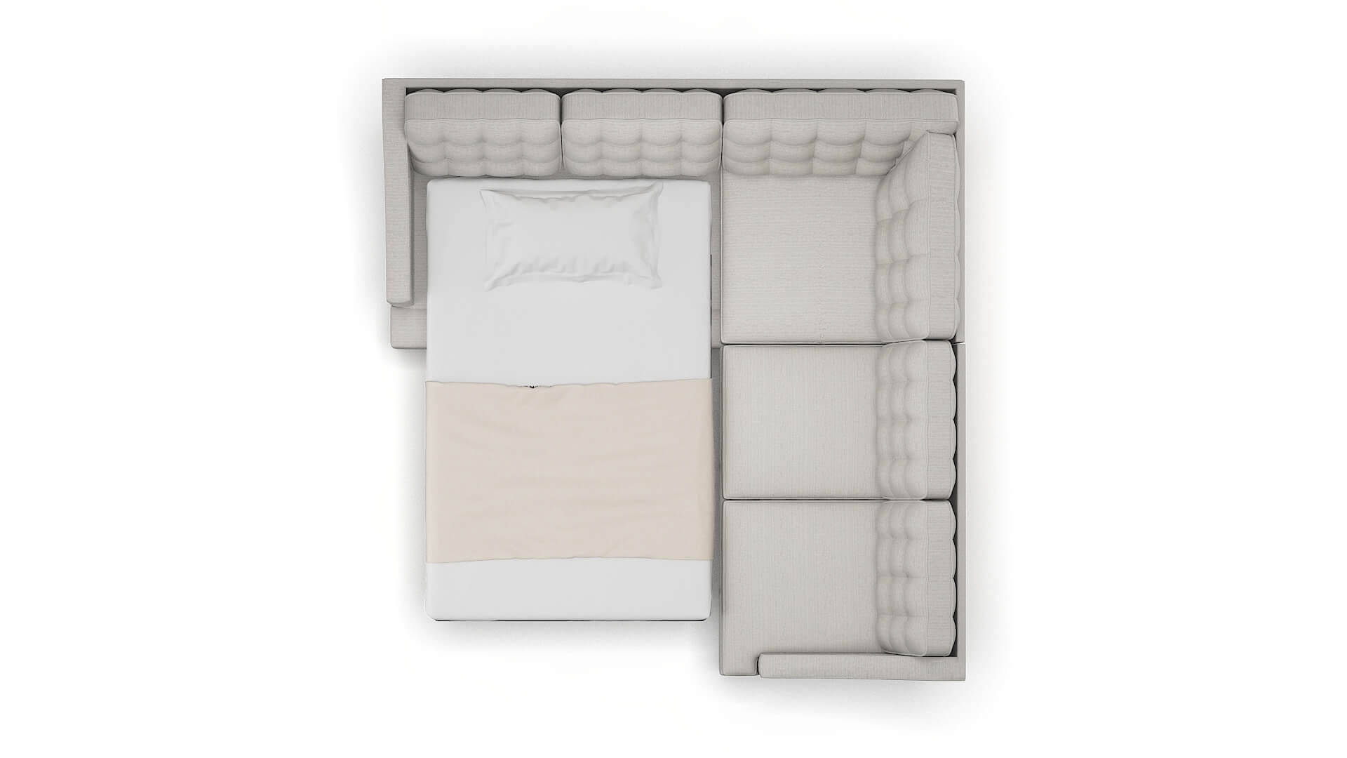 Geneva Derby Grey Sectional Sleeper Espresso legs 3