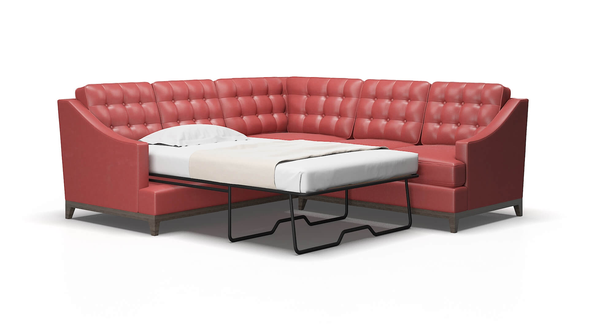 Geneva Dillion cordovan Sectional sleeper Espresso Legs  2