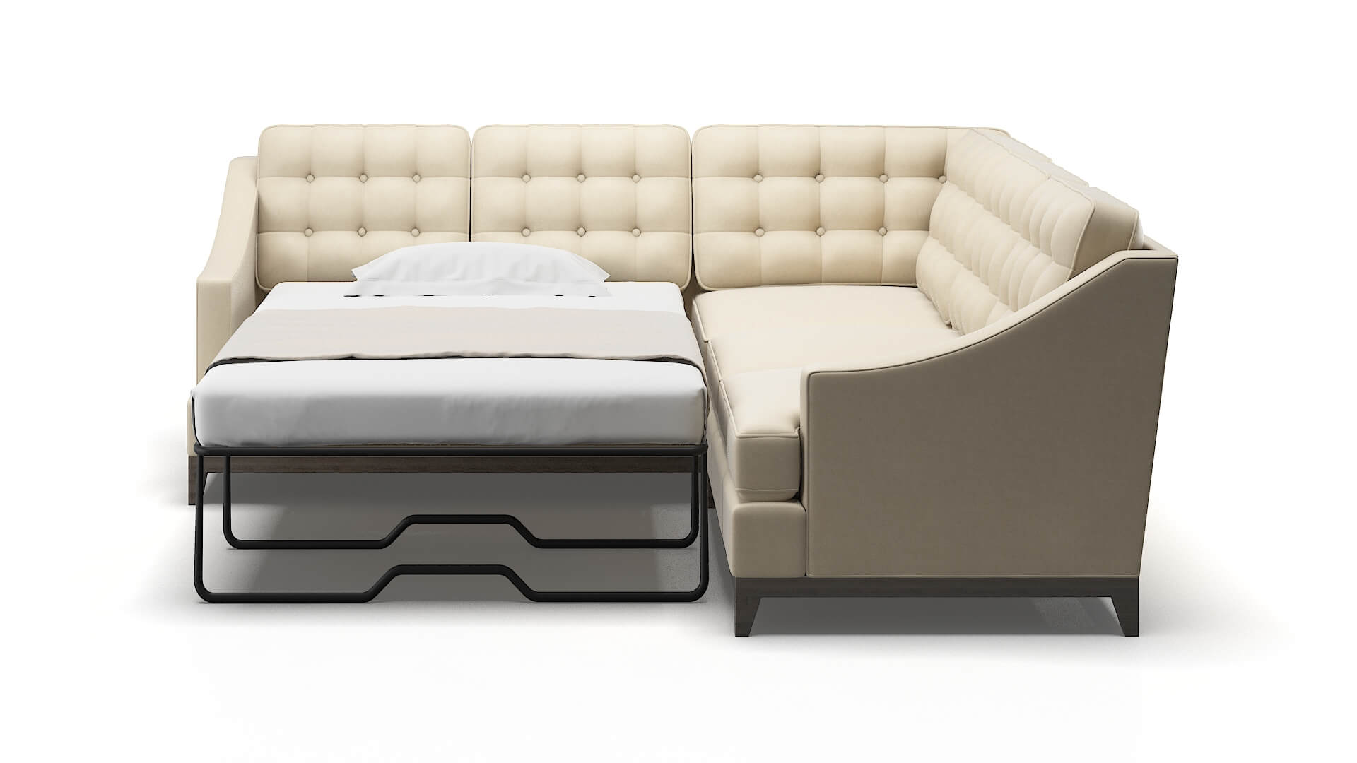Geneva Dream_d Almond Sectional Sleeper Espresso legs 1