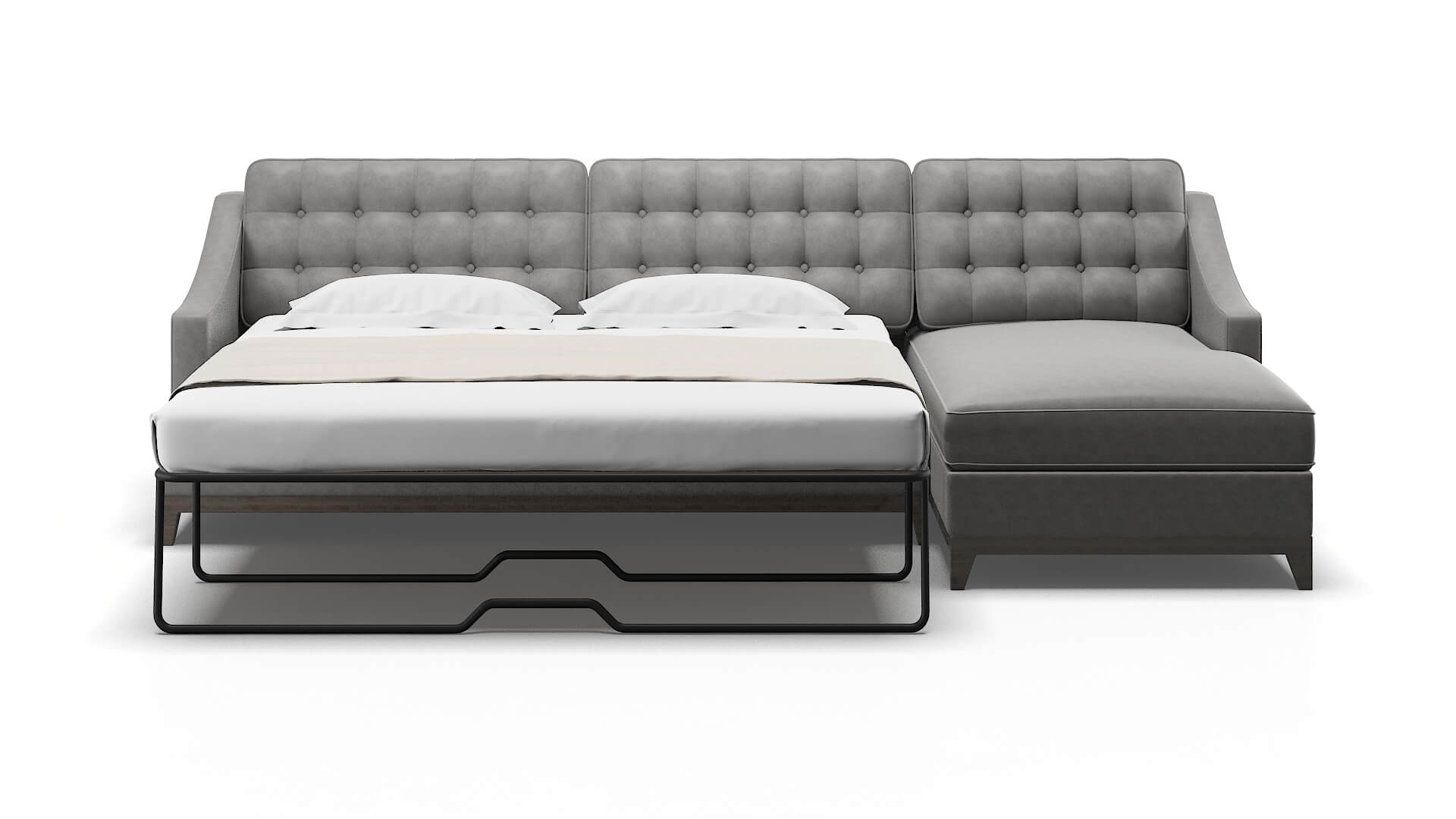 Geneva Dream_d charcoal Panel sleeper Espresso Legs  2