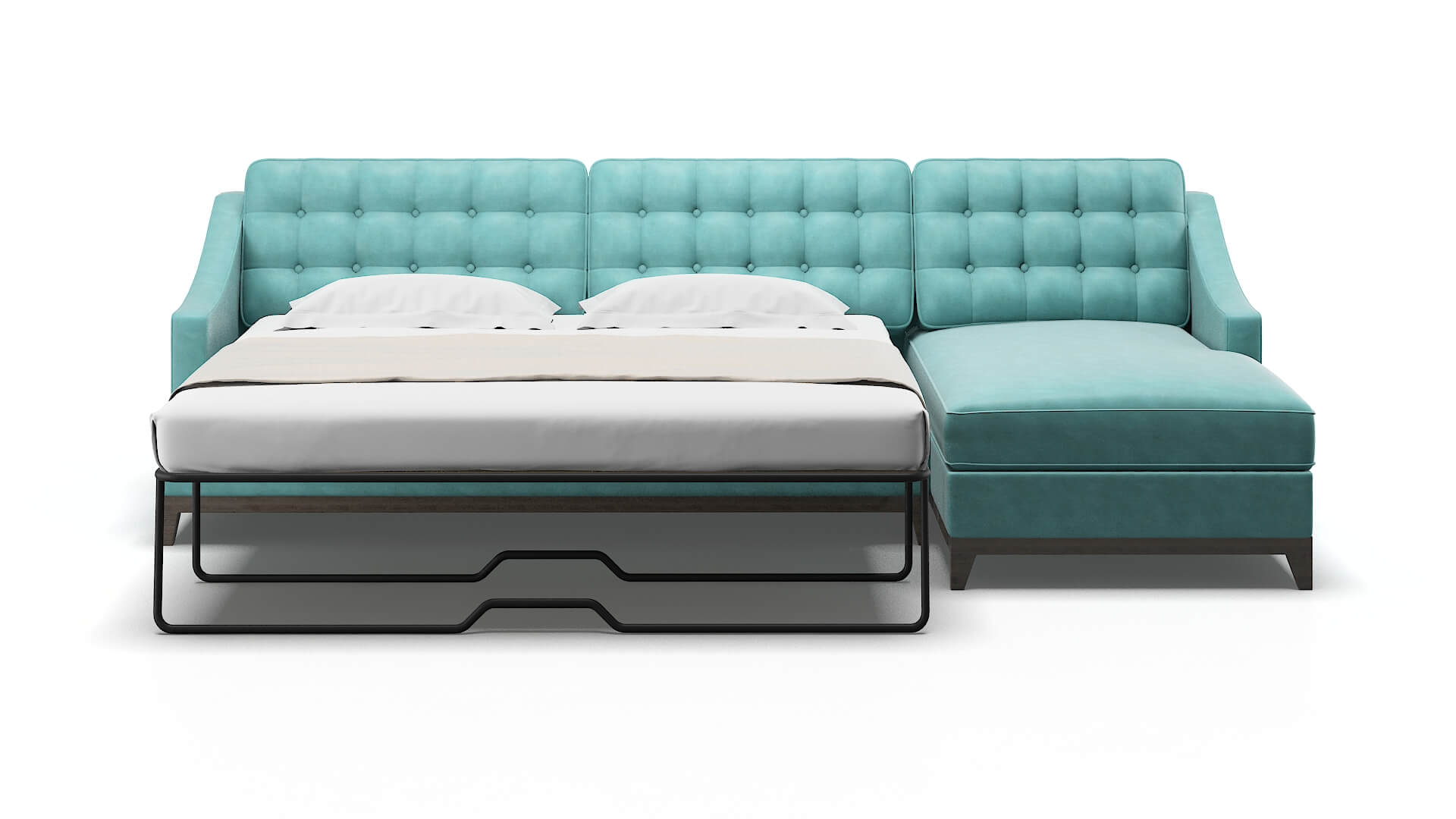 Geneva Dream_d French_blue Panel Sleeper Espresso legs 2