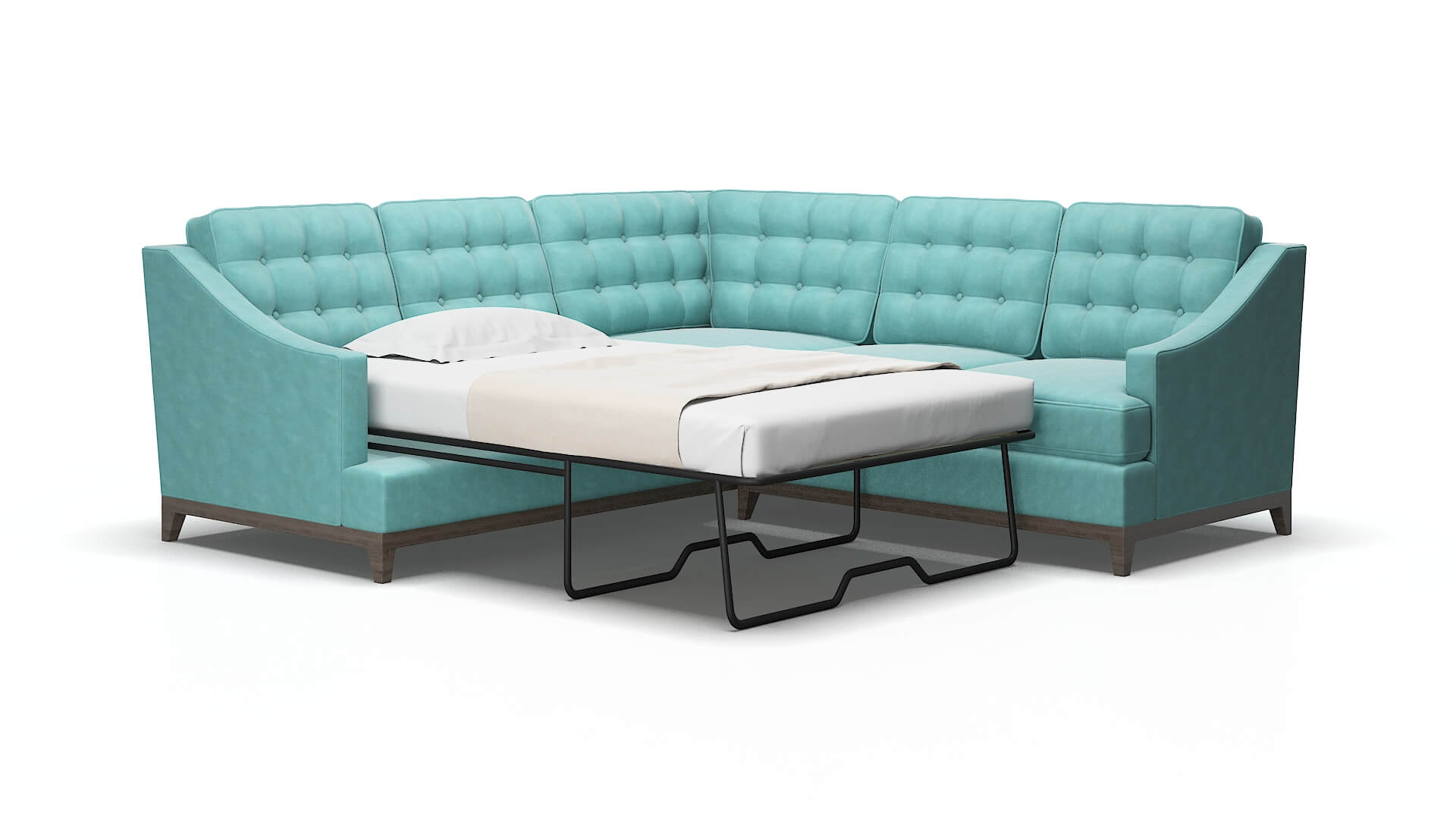 Geneva Dream_d french_blue Sectional sleeper Espresso Legs  2