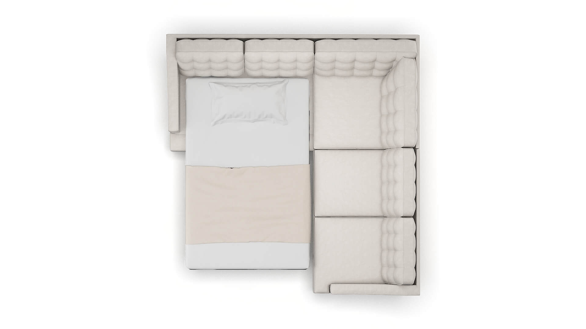 Geneva Dream_d Stone Sectional Sleeper Espresso legs 3