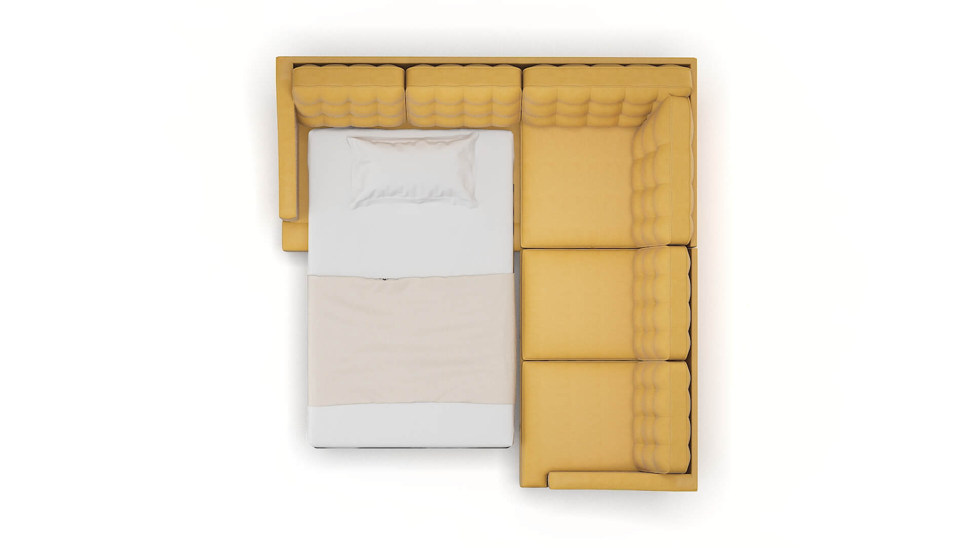 Geneva Dream_d Sunflower Sectional Sleeper Espresso legs 3