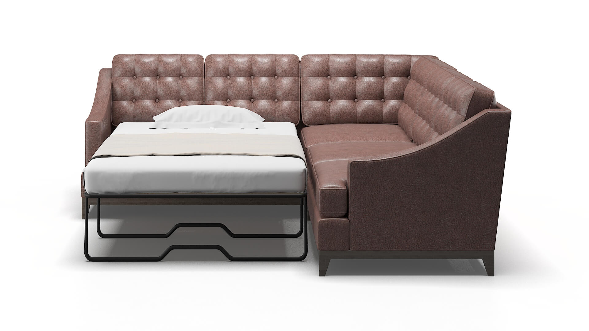 Geneva Ford Brown Sectional Sleeper Espresso legs 1
