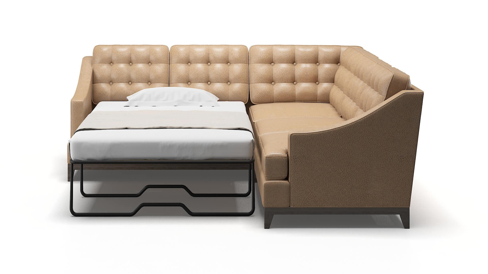 Geneva Ford Dune Sectional Sleeper Espresso legs 1