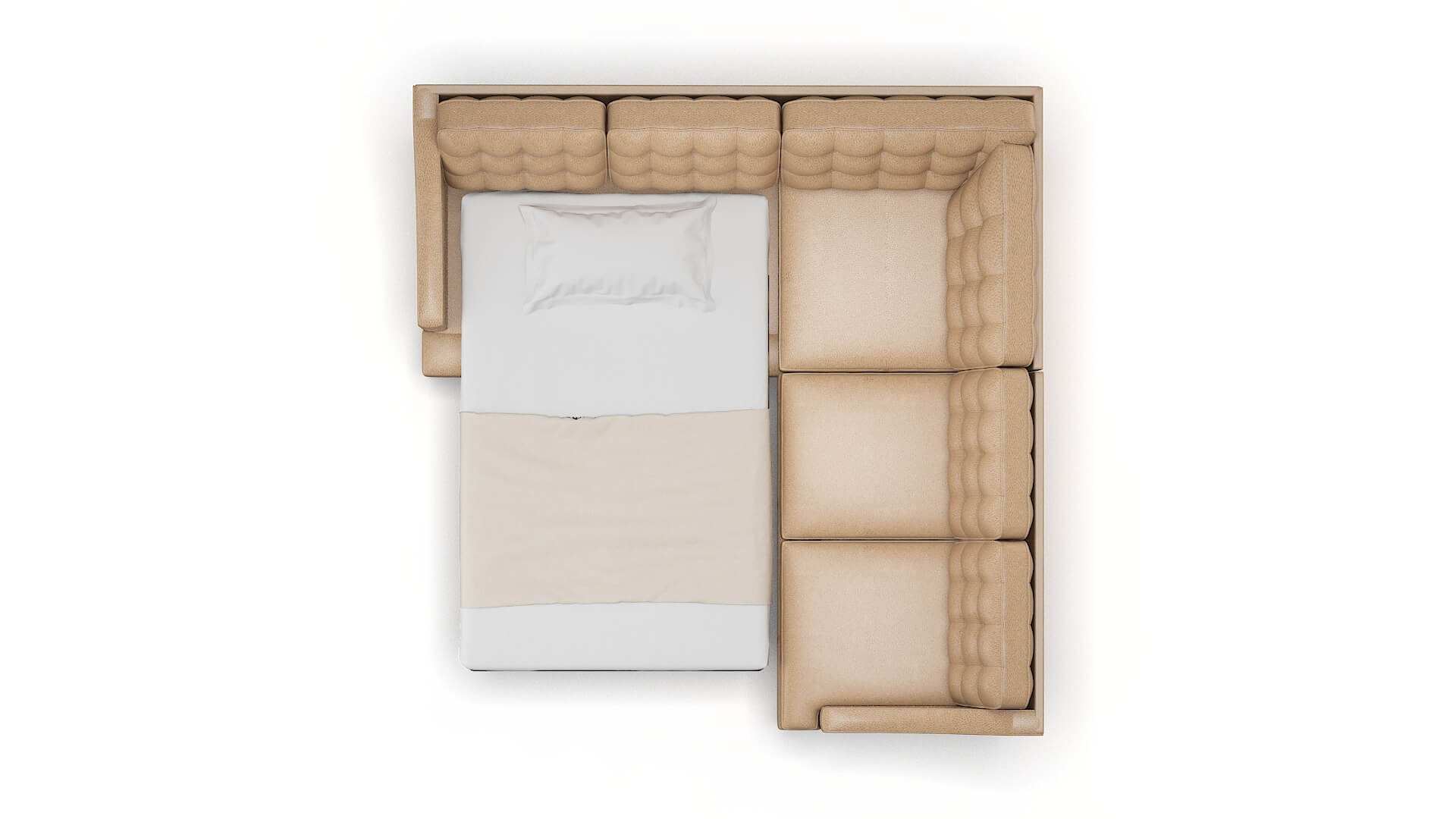 Geneva Ford Dune Sectional Sleeper Espresso legs 3