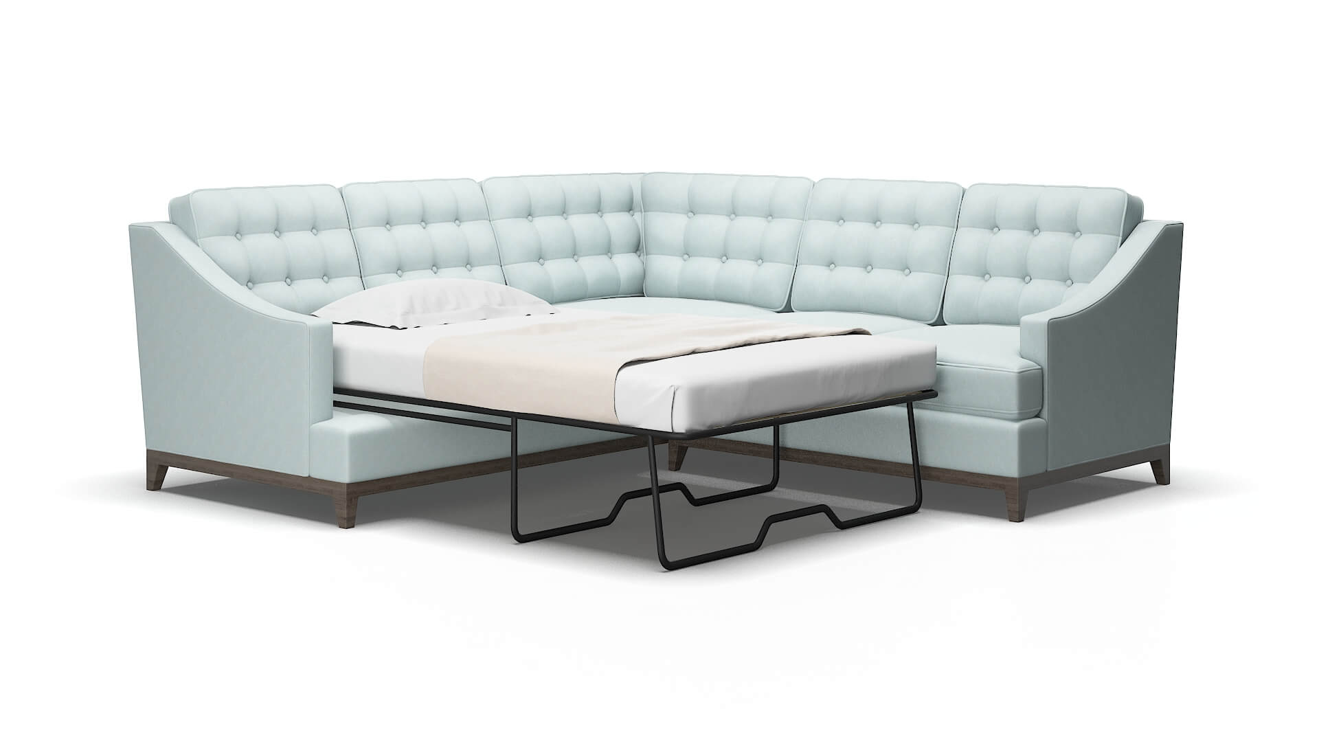 Geneva Hepburn peridot Sectional sleeper Espresso Legs  2