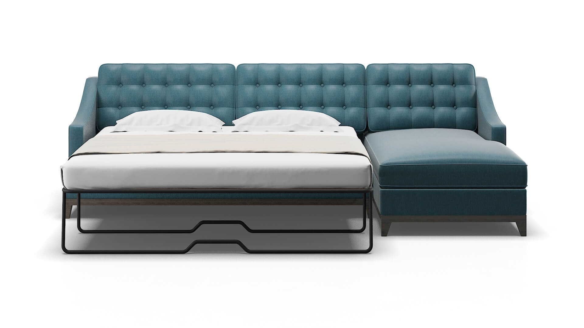 Geneva Hepburn teal Panel sleeper Espresso Legs  2