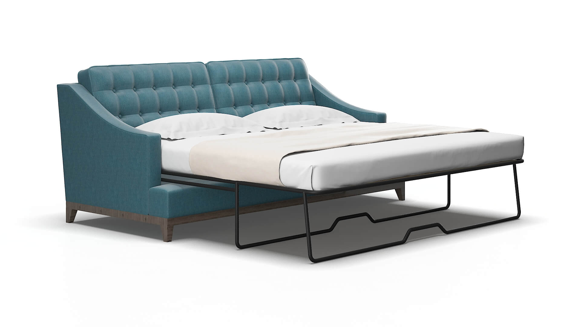 Geneva Hepburn teal Sofa sleeper Espresso Legs  2