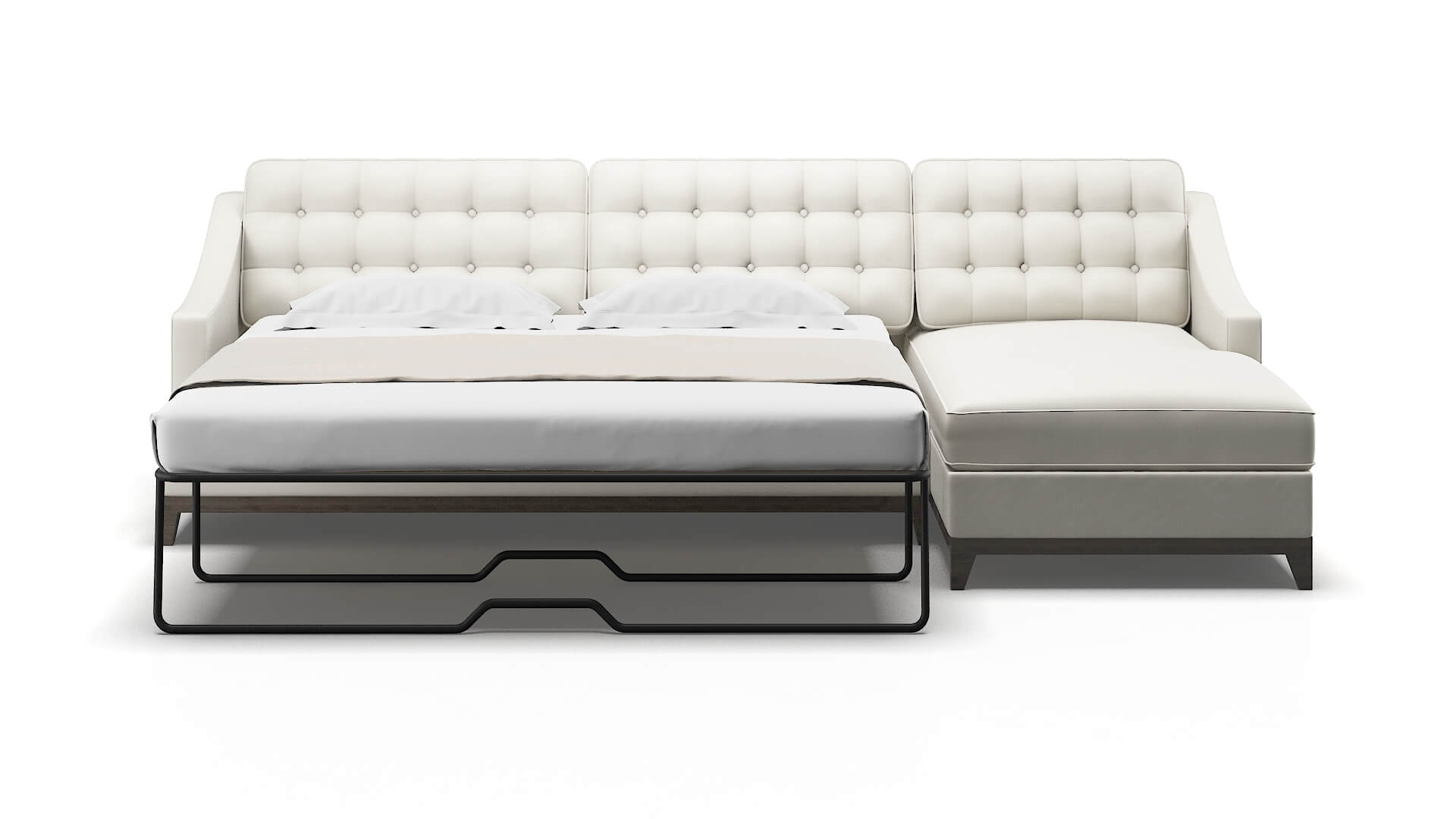 Geneva Keylargo Oatmeal Panel Sleeper Espresso legs 1