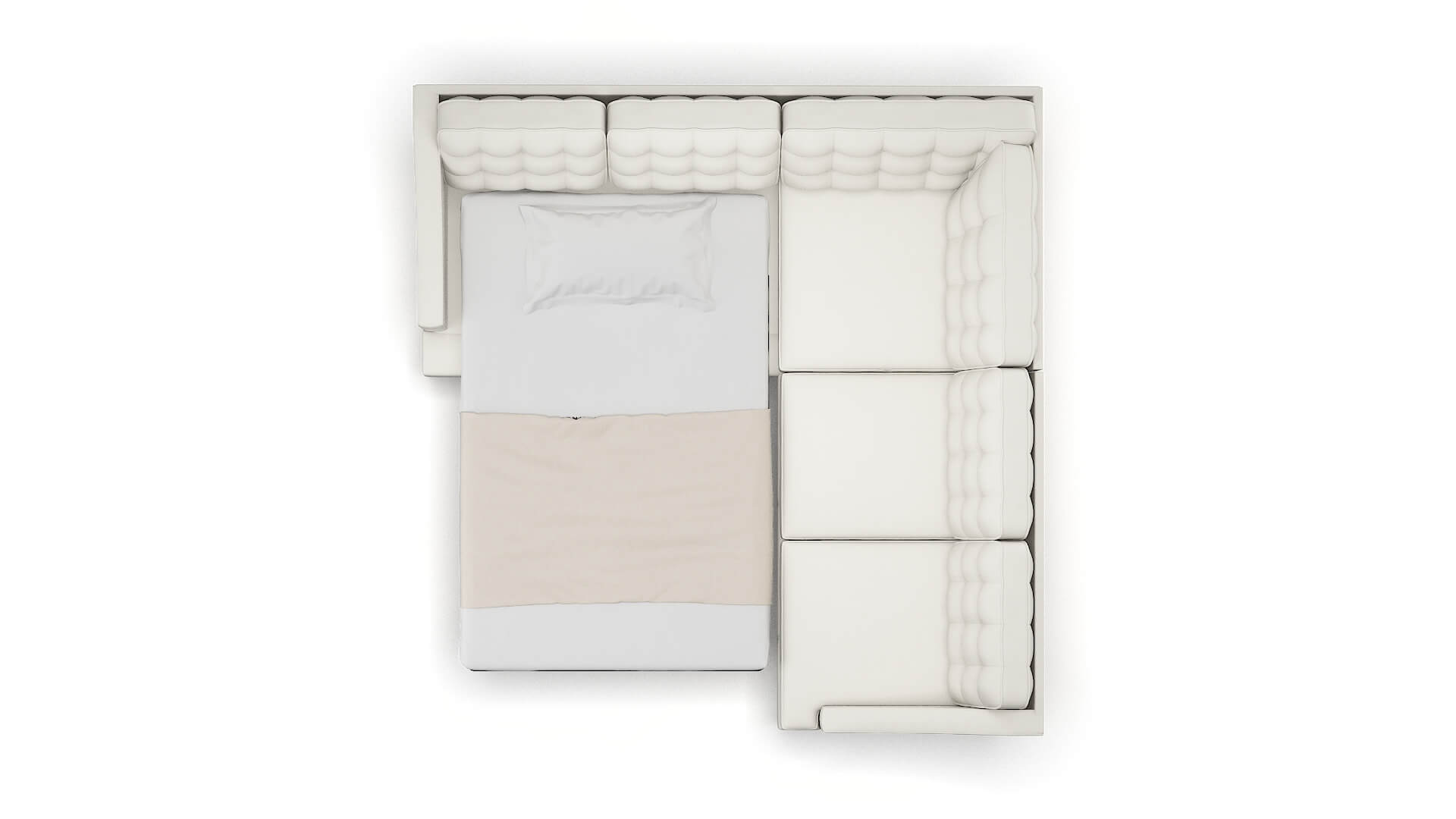 Geneva Keylargo Oatmeal Sectional Sleeper Espresso legs 3