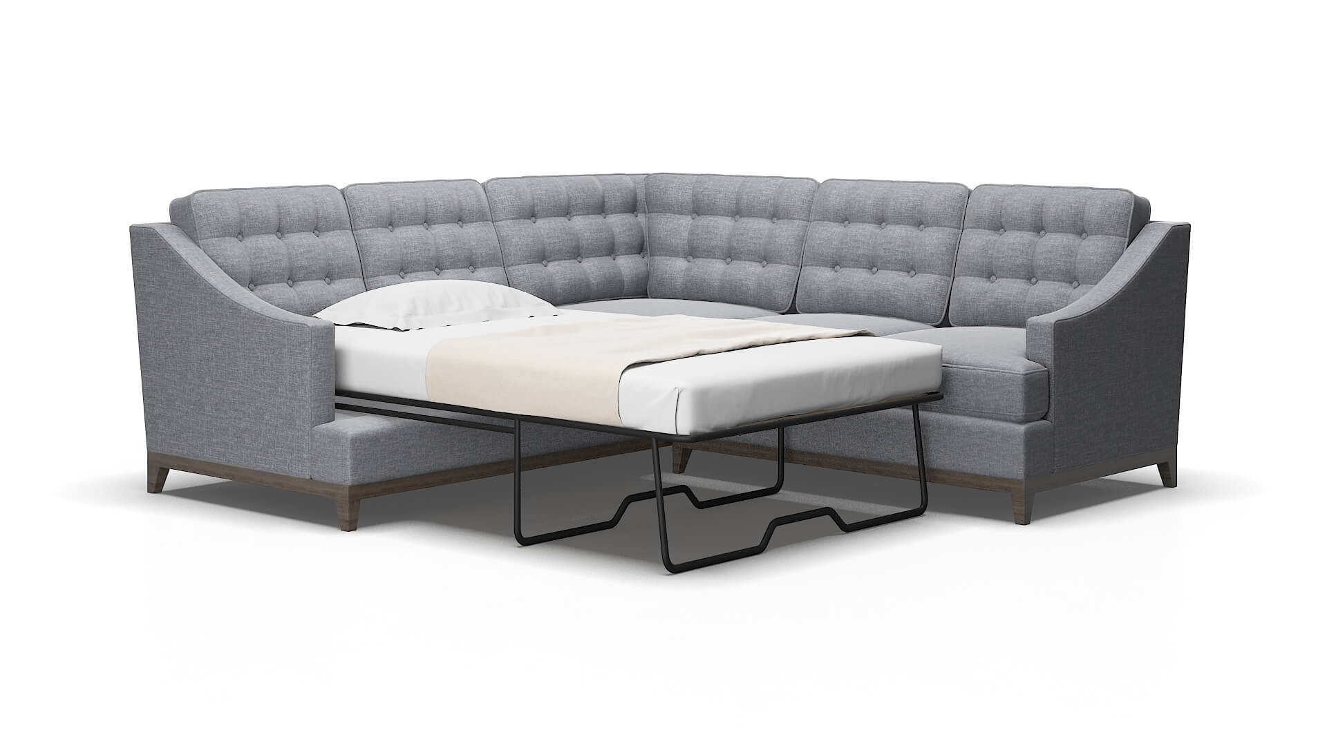 Geneva Lana Ash Sectional Sleeper Espresso legs 2