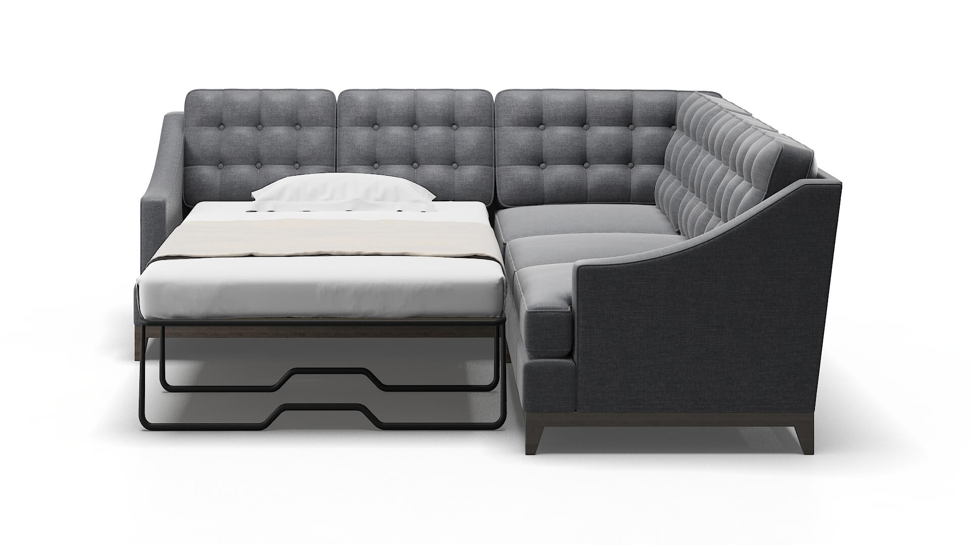 Geneva Lana Onyx Sectional Sleeper Espresso legs 1