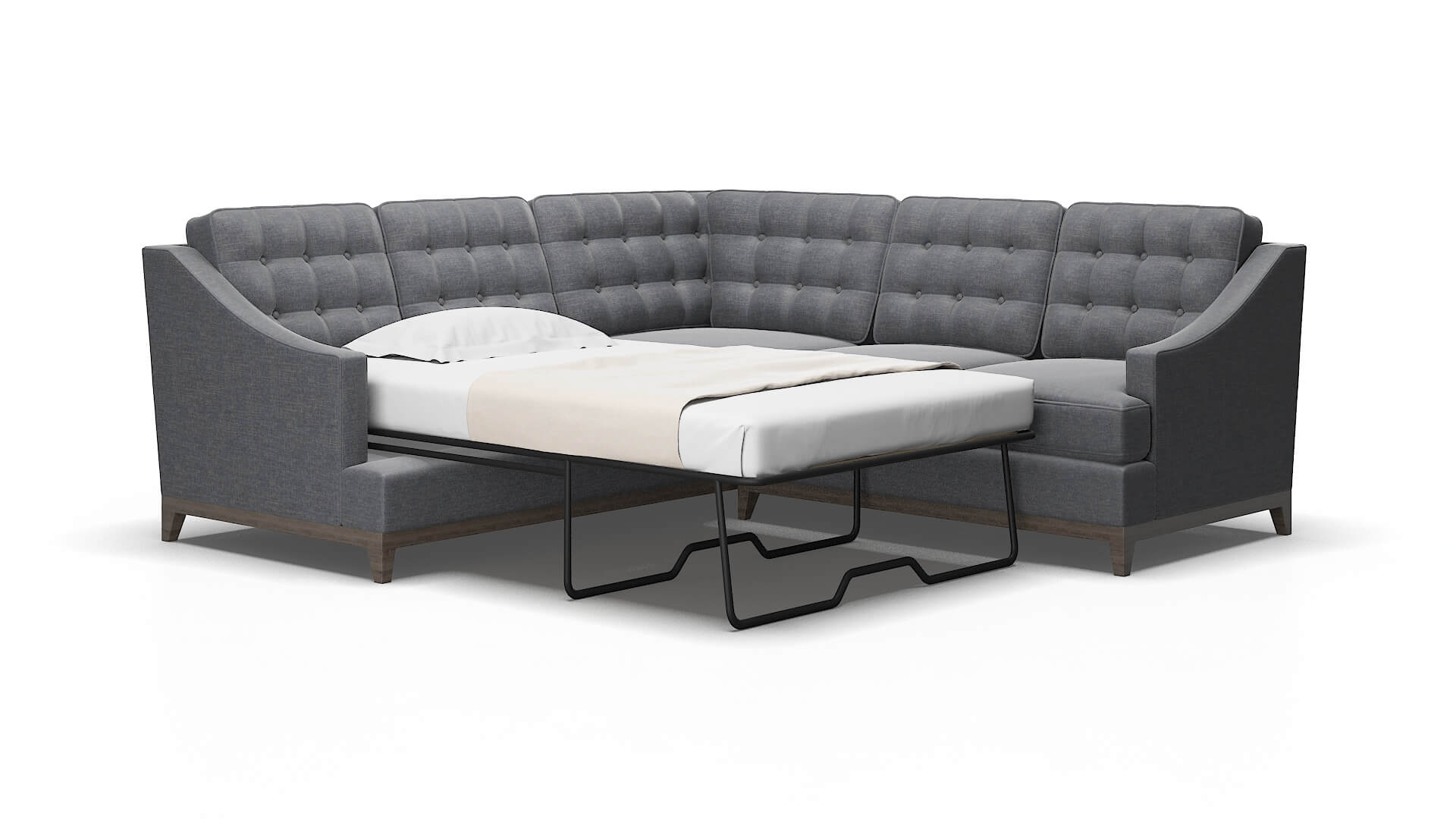 Geneva Lana Onyx Sectional Sleeper espresso legs 2
